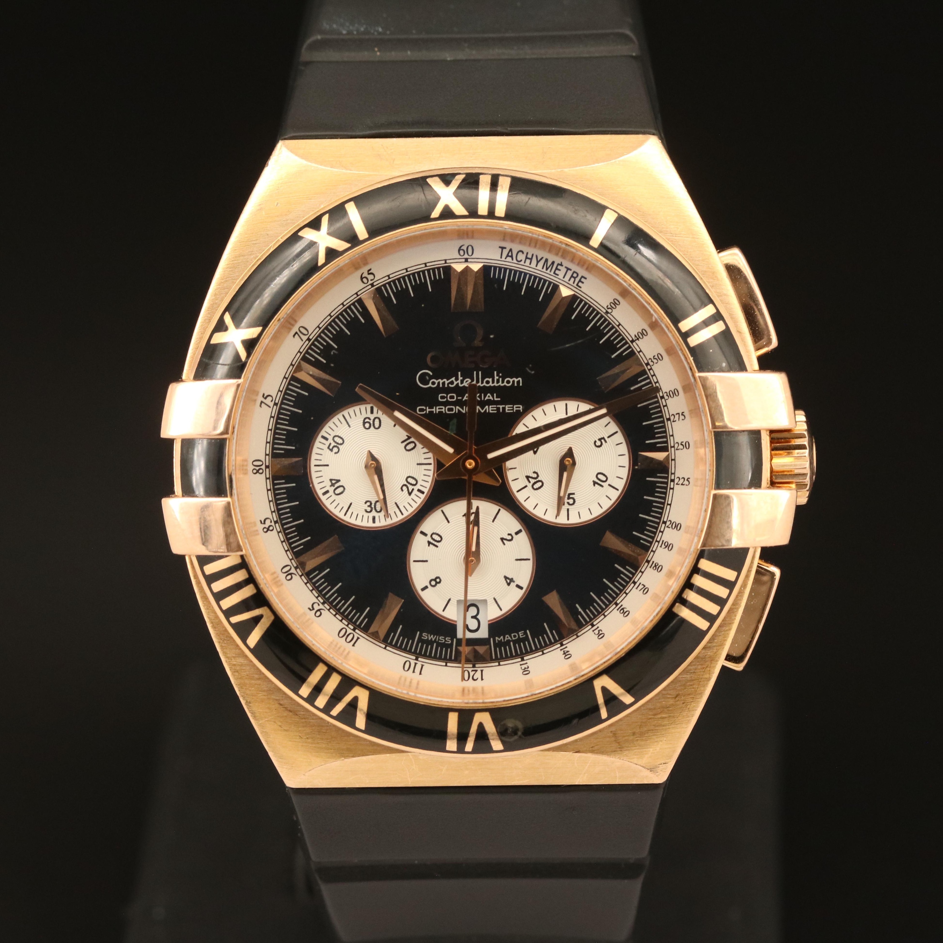 2006 18K Omega Double Eagle Constellation Chronograph Watch