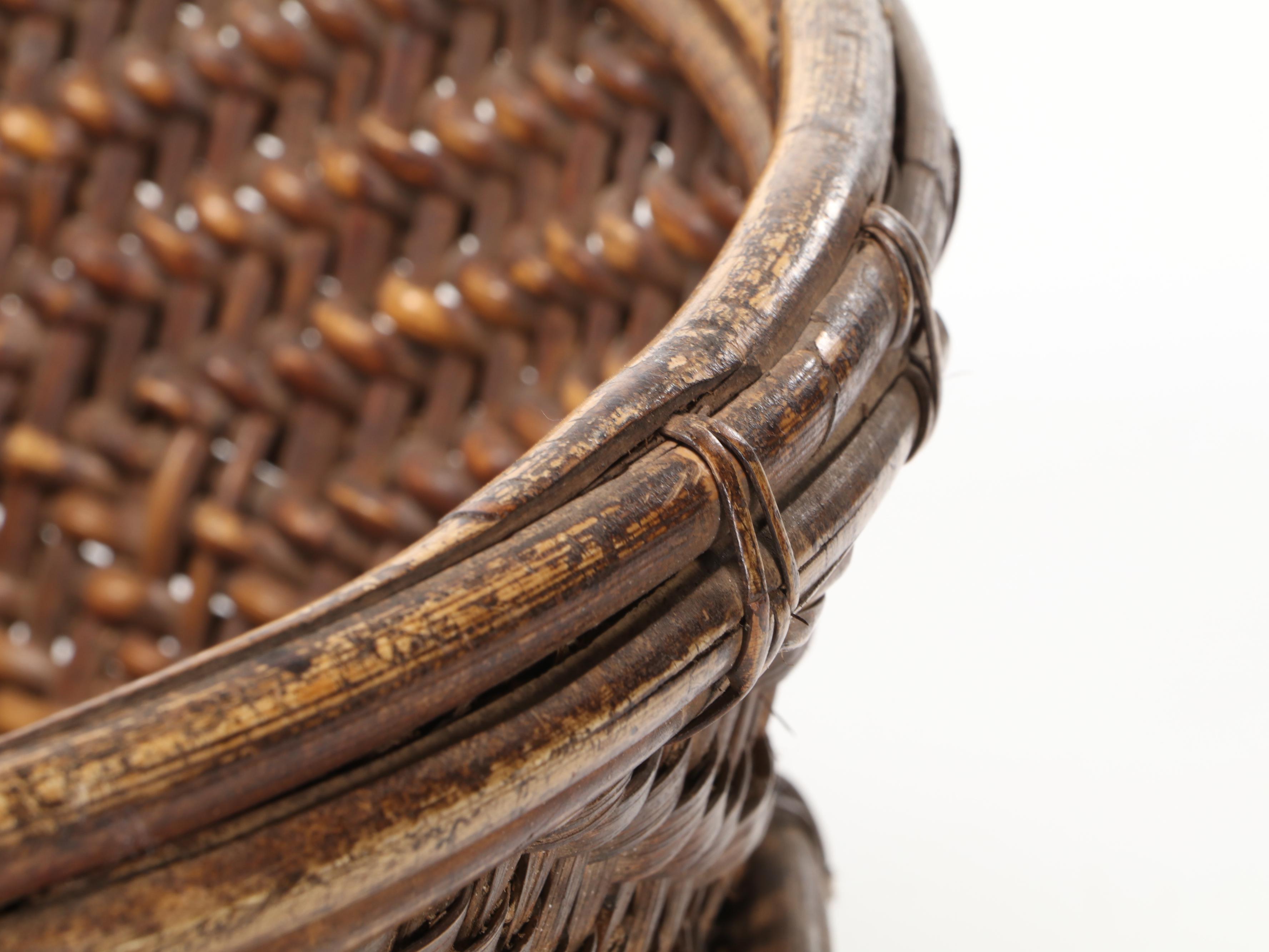 Philippine Woven Bamboo Reed "Labba" Market Basket