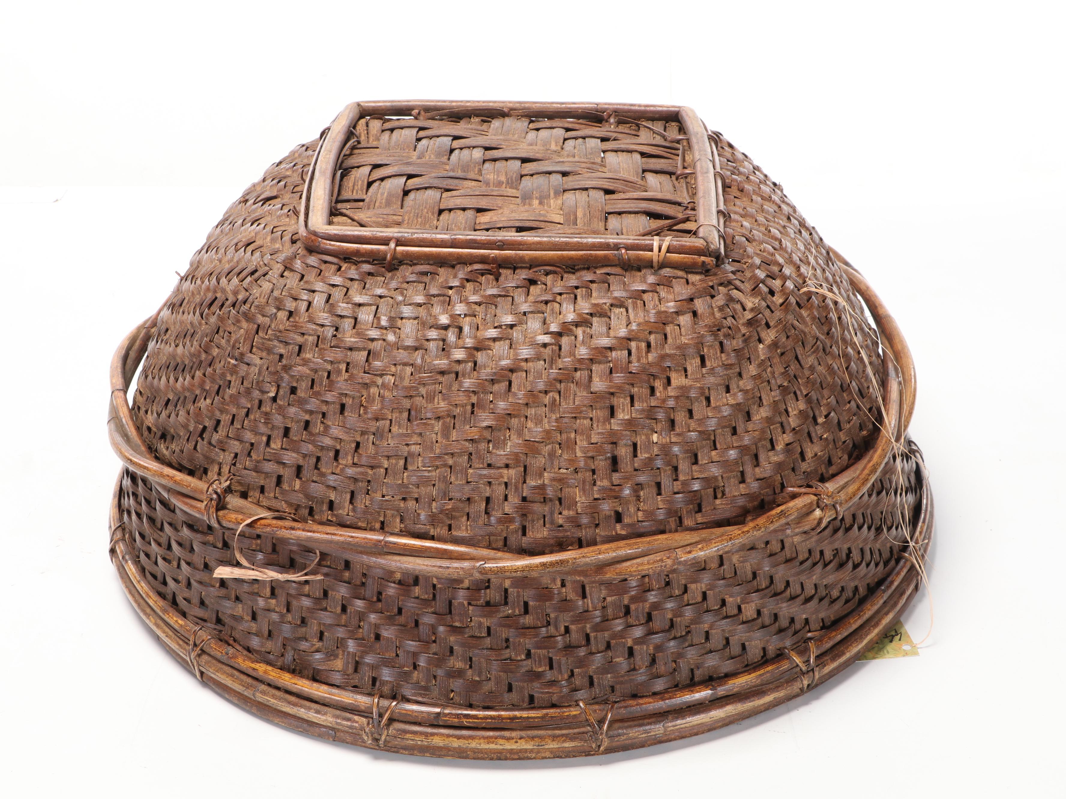 Philippine Woven Bamboo Reed "Labba" Market Basket