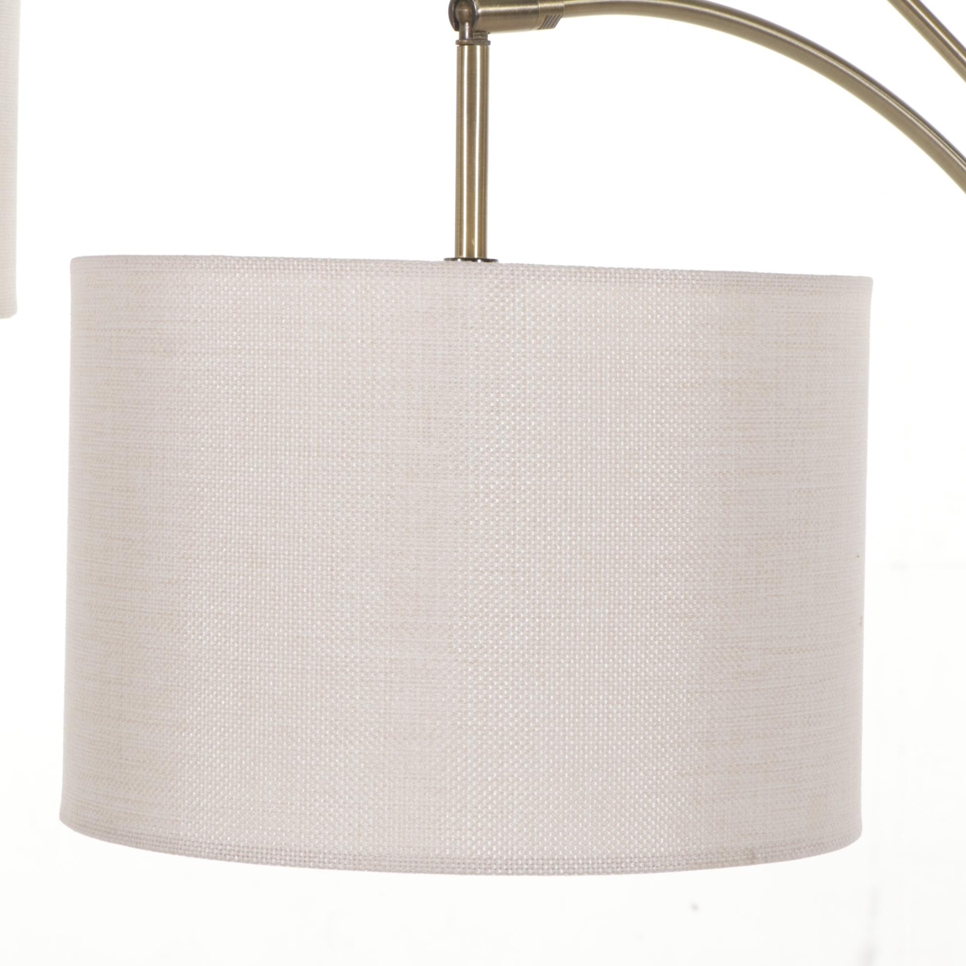 Contemporary H-Welldone Antiqued Brass and Marble Three-Light Arched Floor Lamp