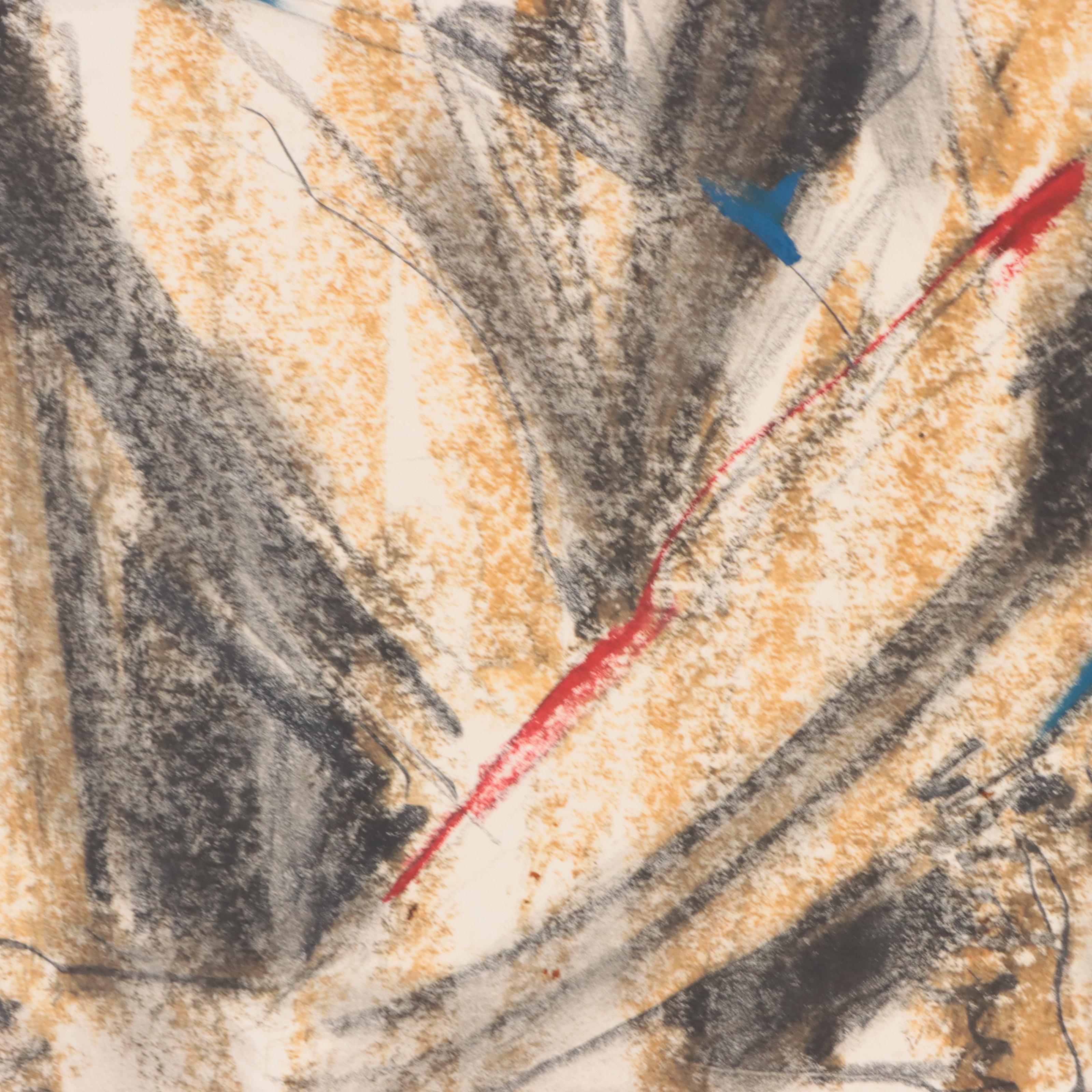 Jack Meanwell Figural Oil Pastel Drawing