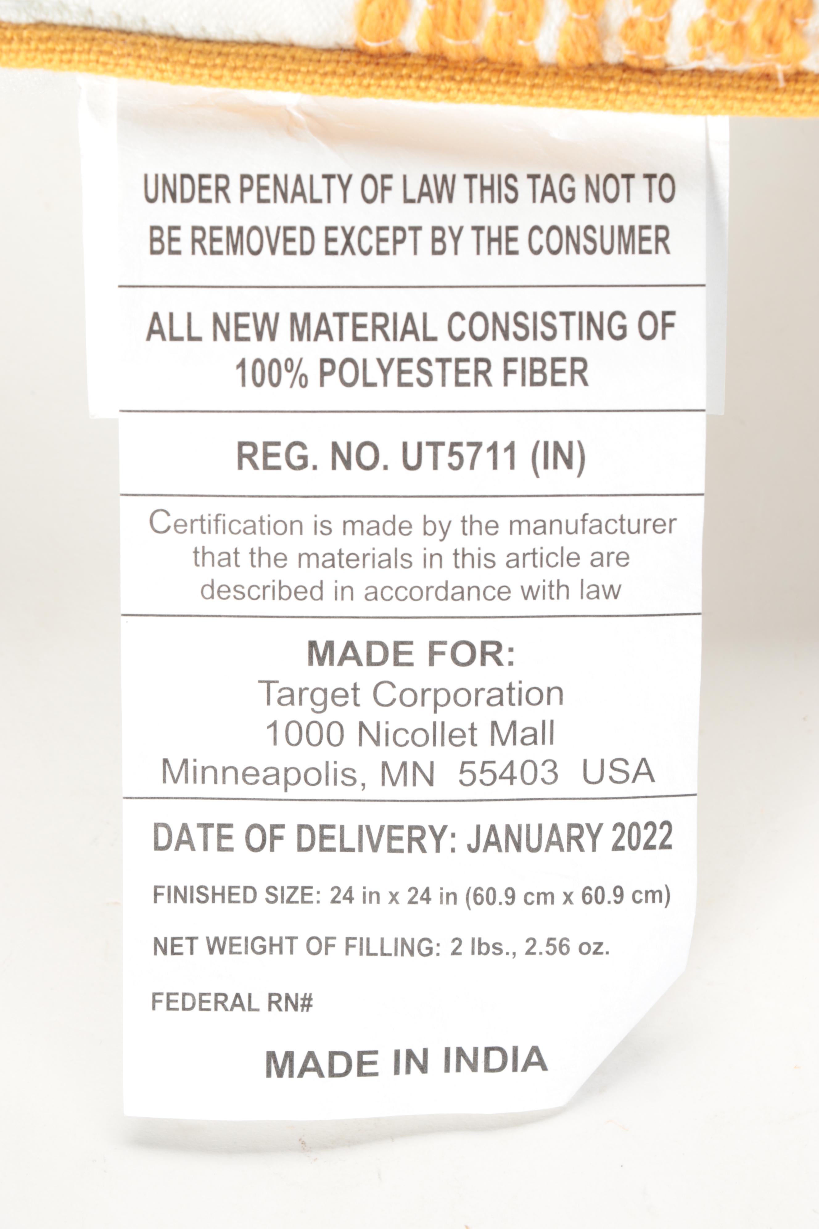 Pair of Hearth & Hand with Magnolia Gold and Cream Indoor/Outdoor Throw Pillows