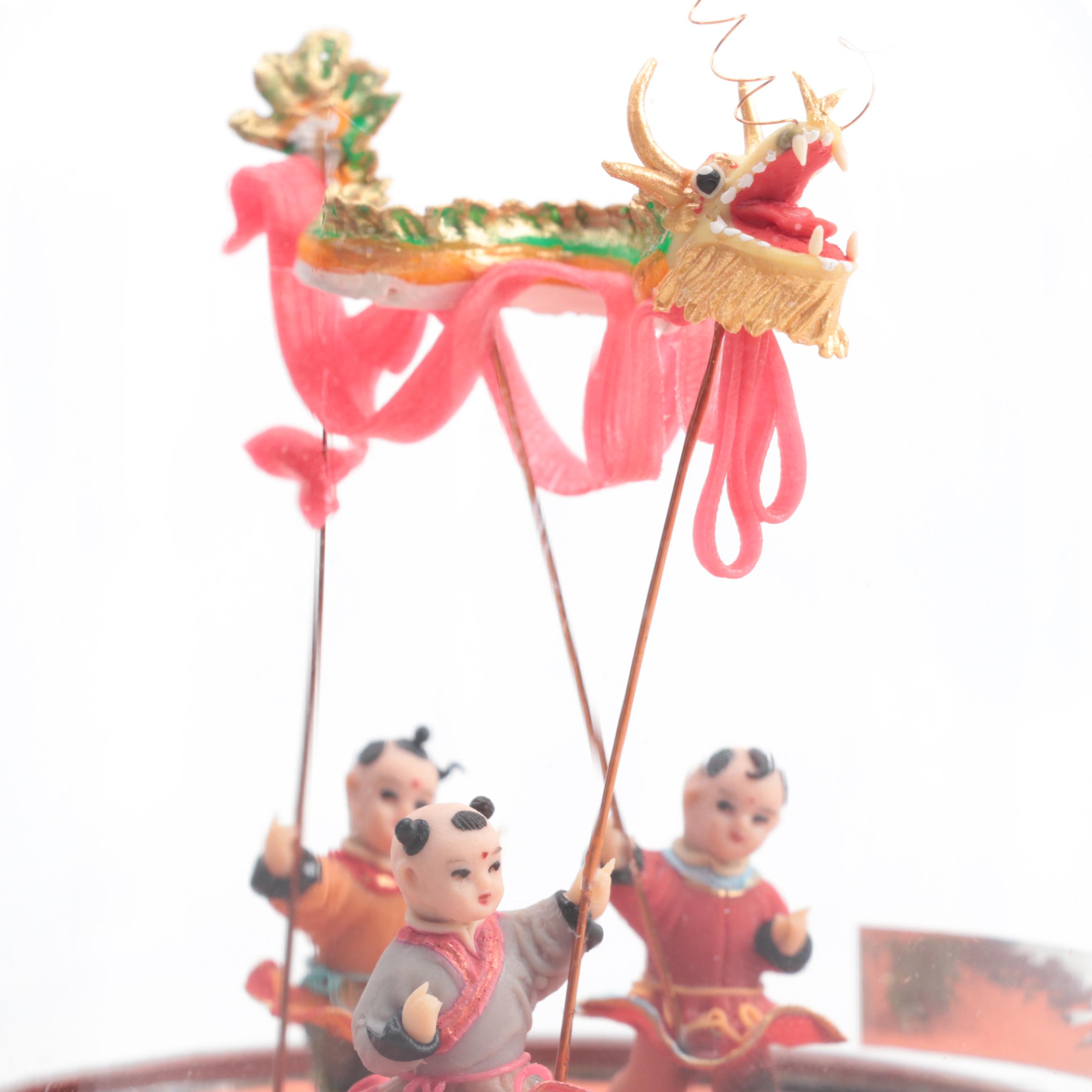 Kutani Porcelain Ginger Jar Vase, Chinese Acrobats in Bell Jar,  More