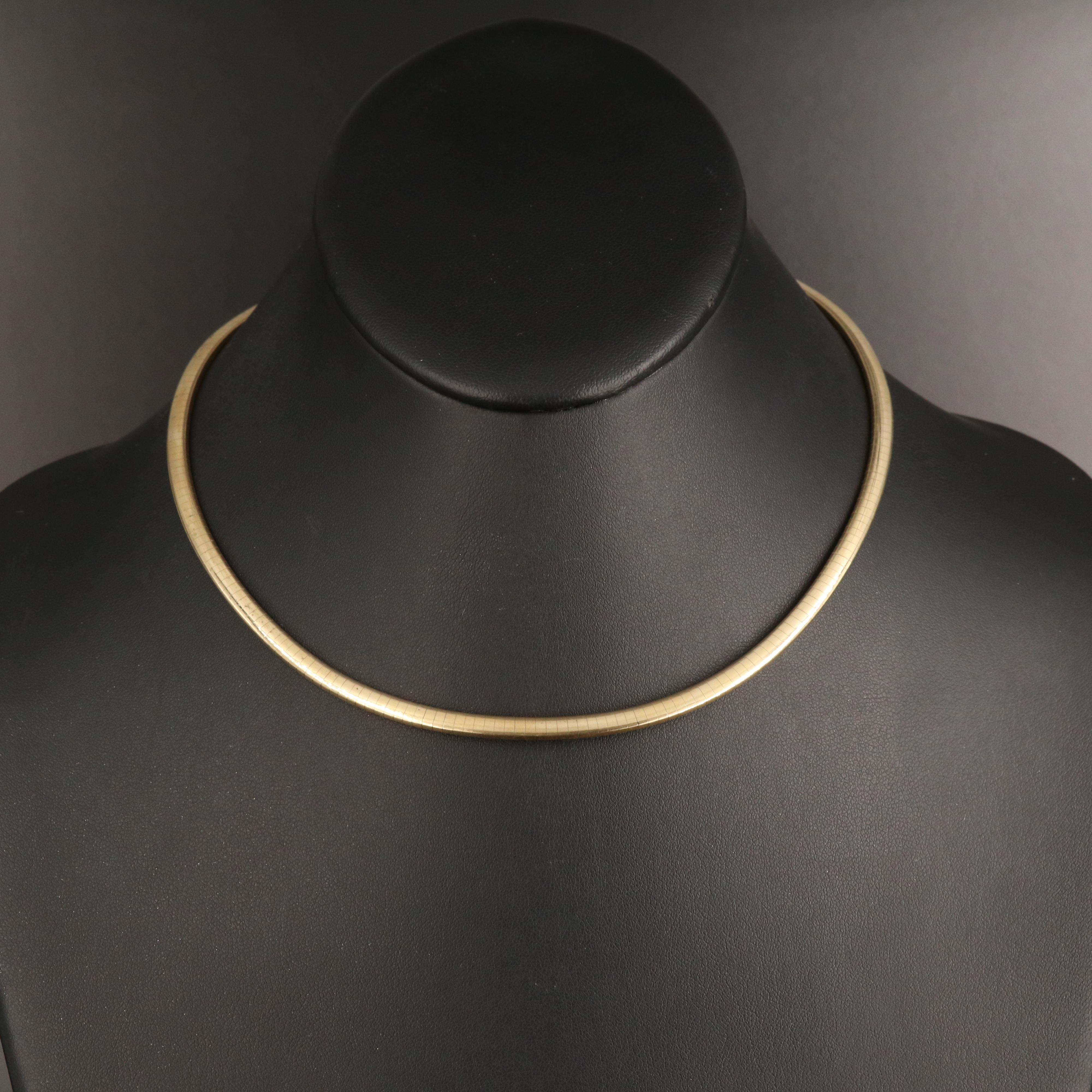 Italian 14K Omega Chain Necklace