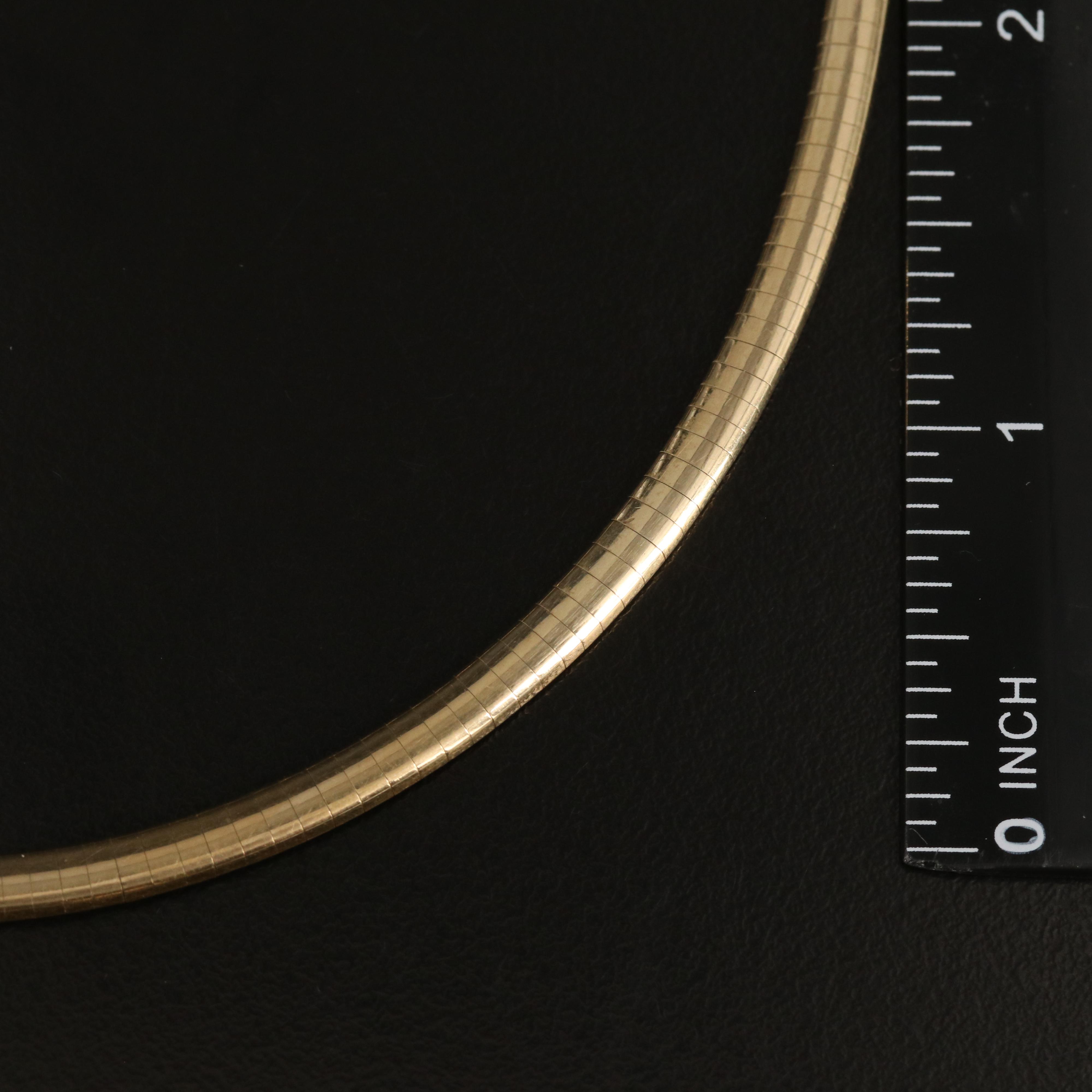 Italian 14K Omega Chain Necklace