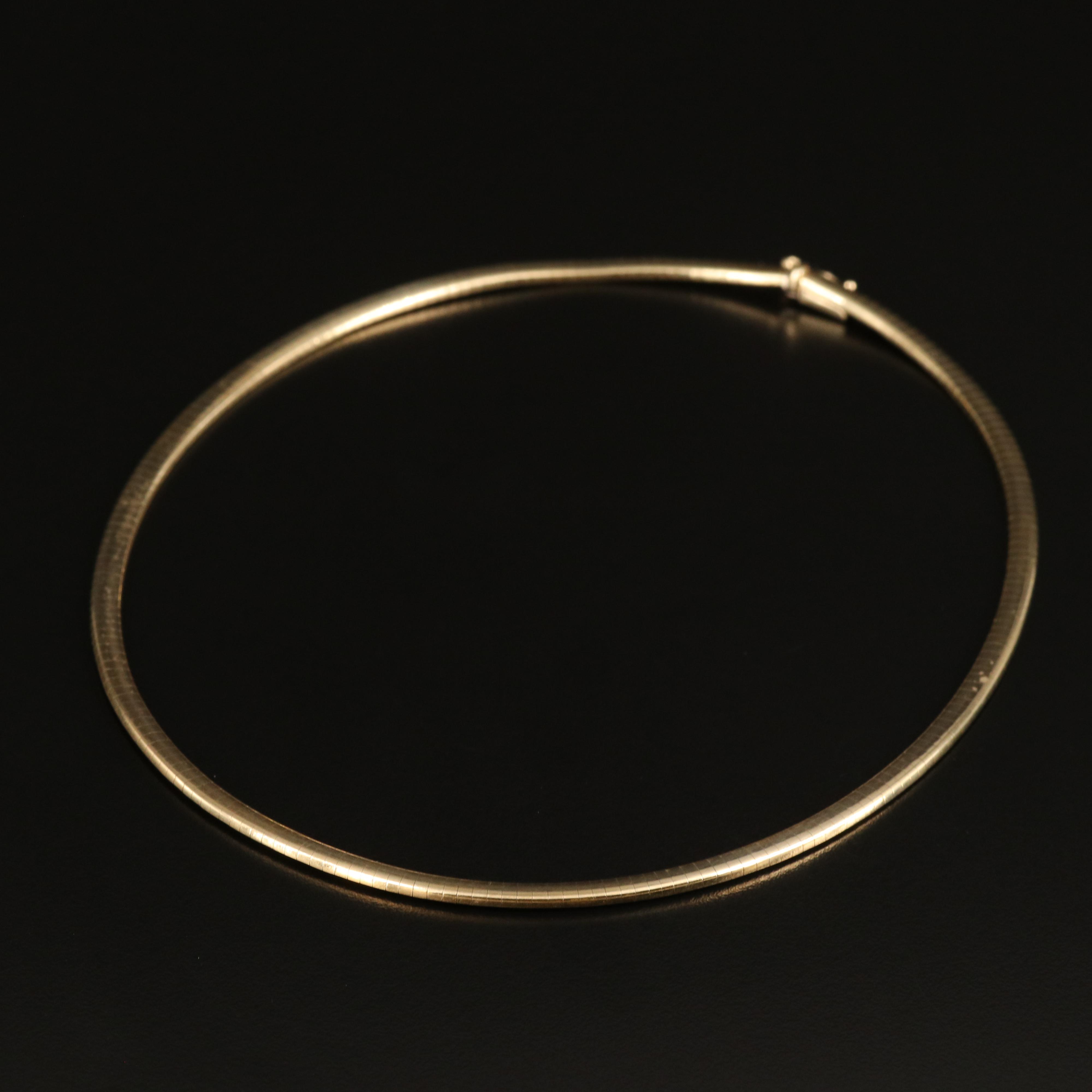 Italian 14K Omega Chain Necklace