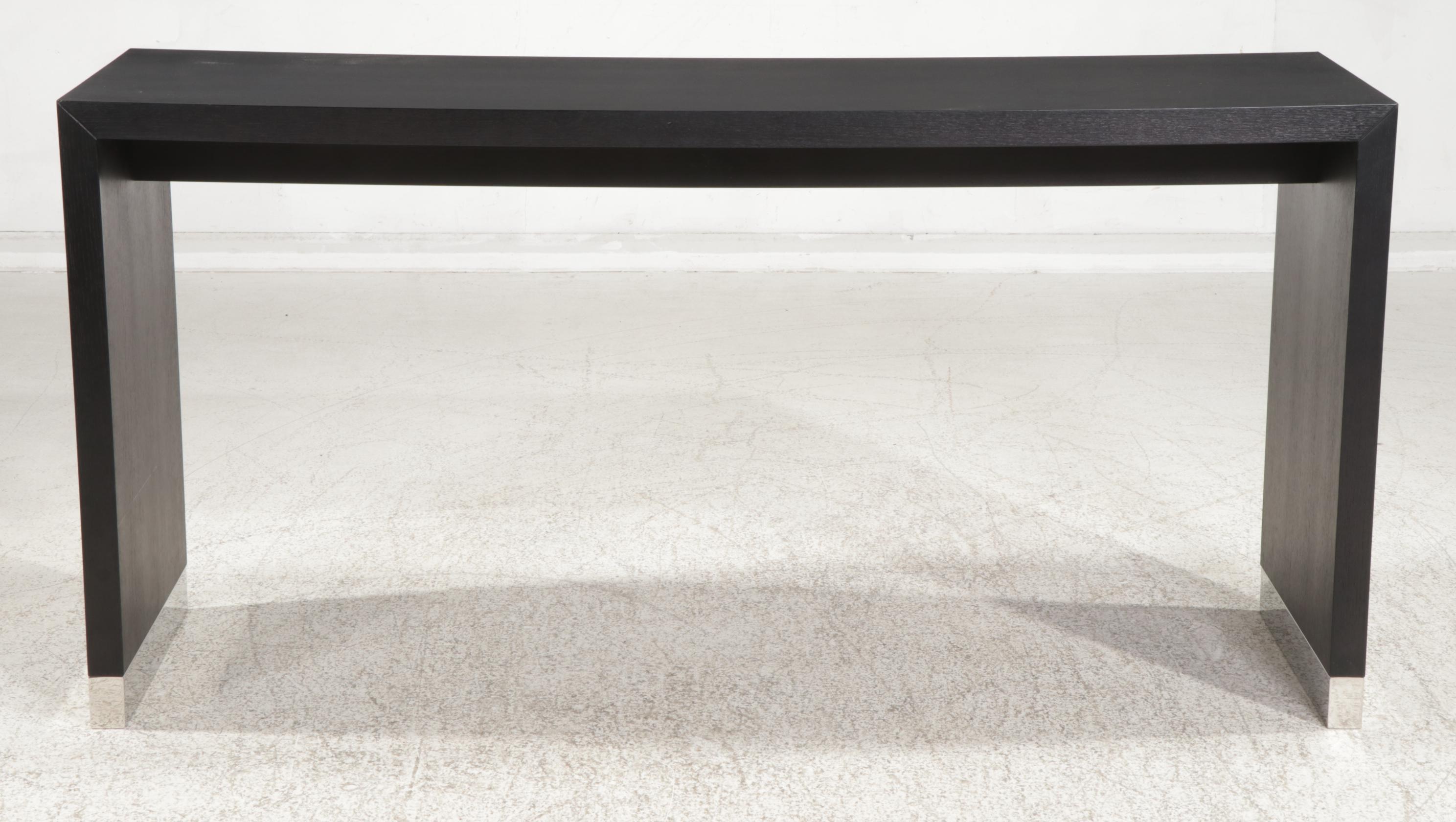 Contemporary Ebonzied Wood High-Top Bar Table