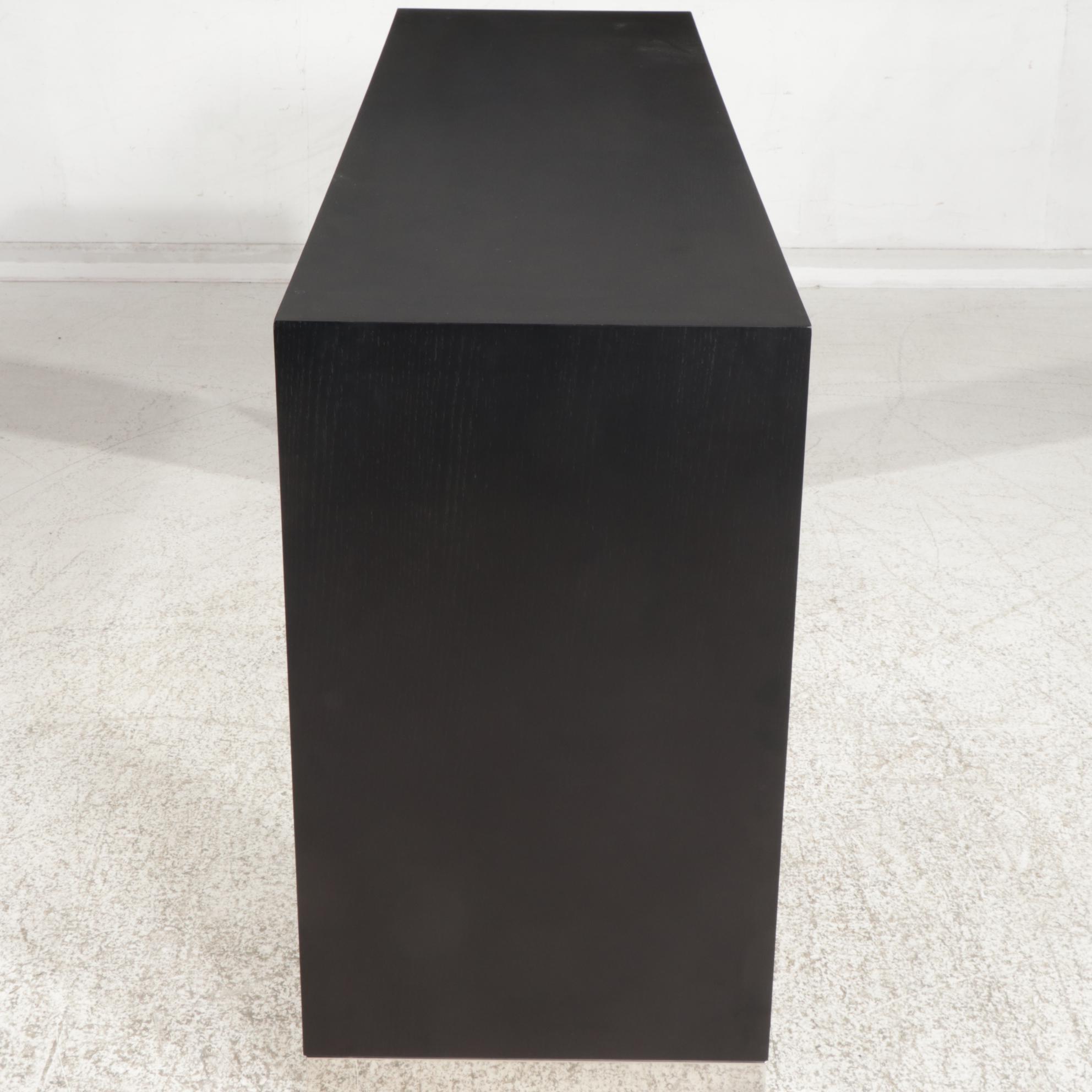 Contemporary Ebonzied Wood High-Top Bar Table