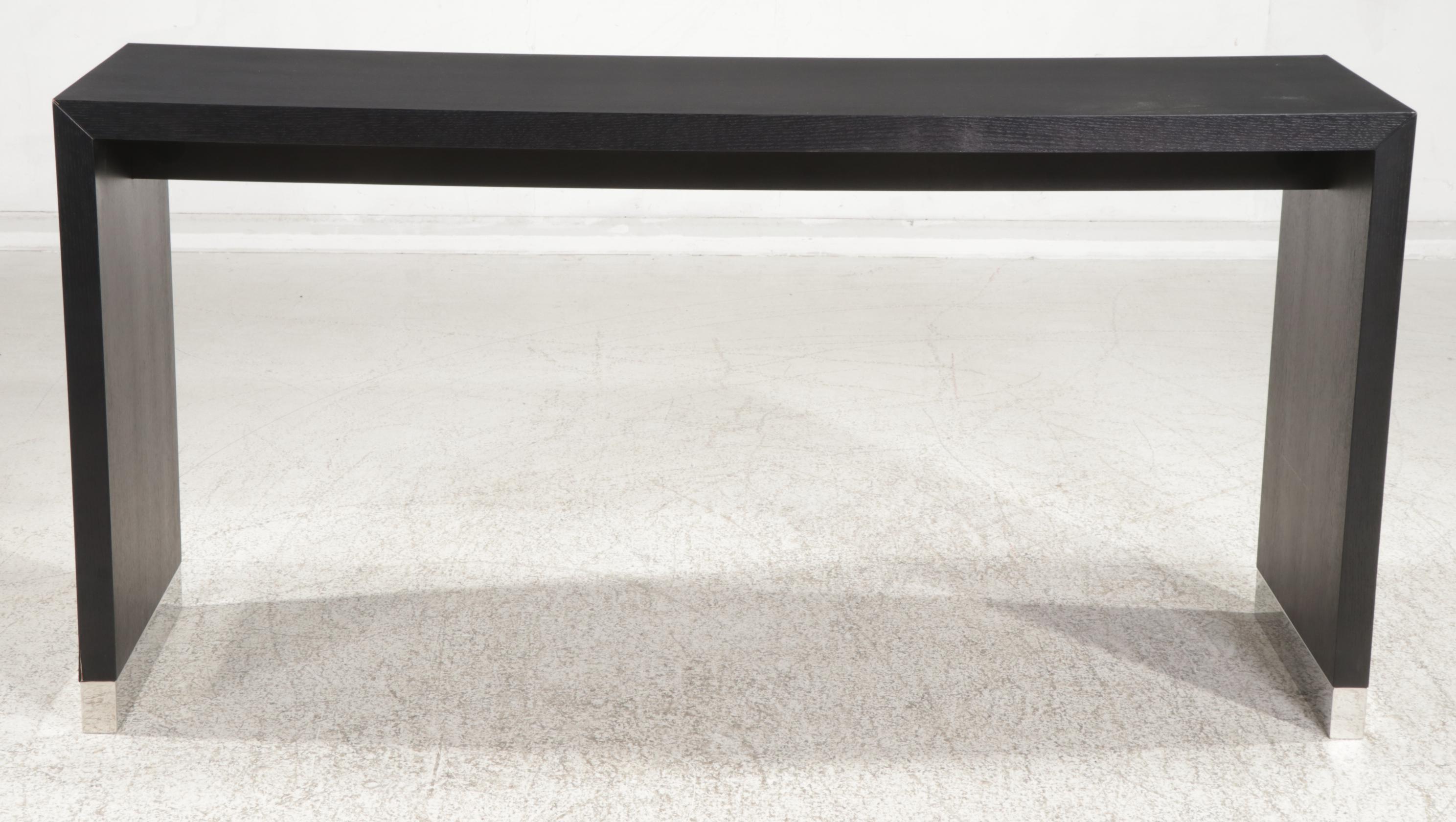 Contemporary Ebonzied Wood High-Top Bar Table