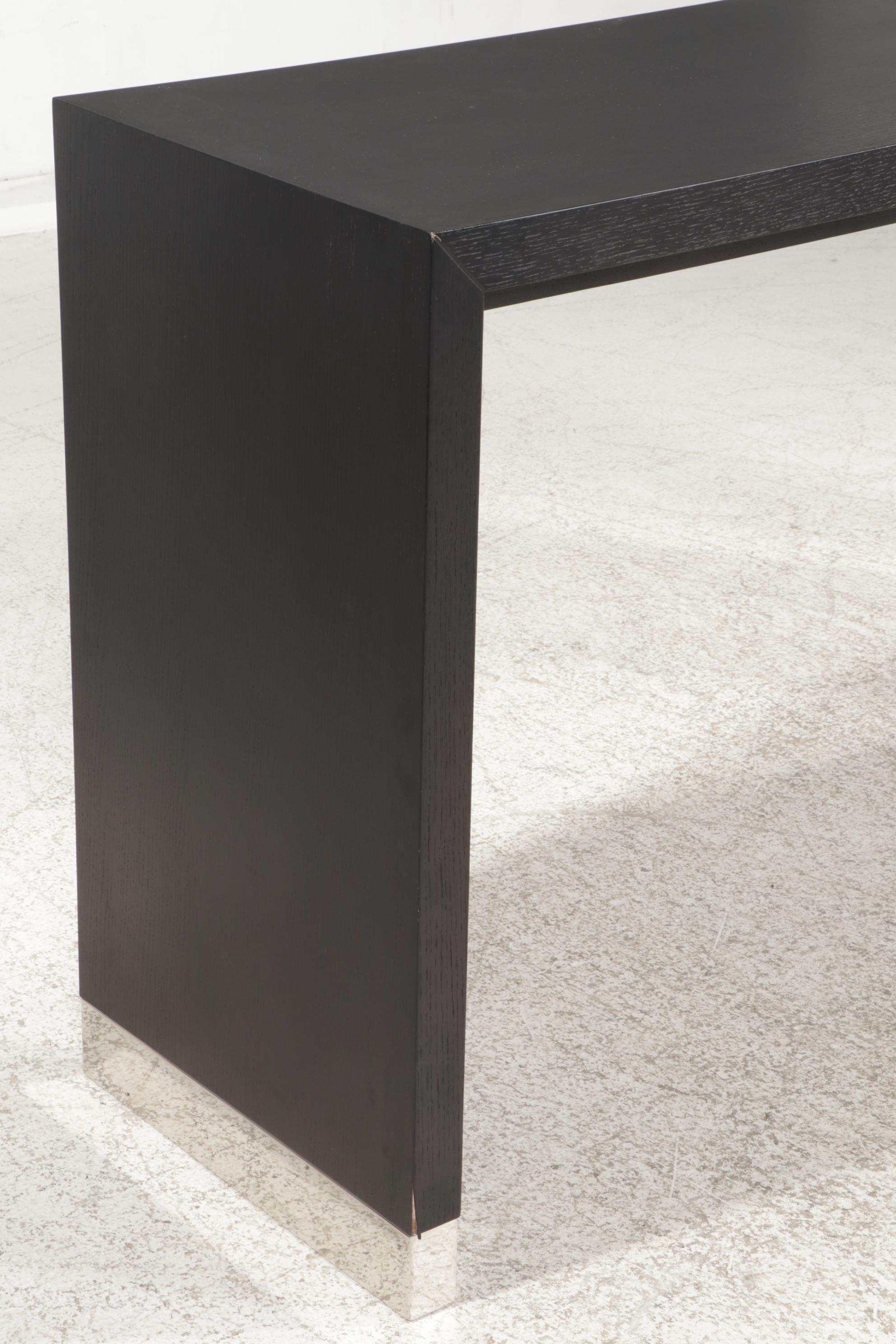 Contemporary Ebonzied Wood High-Top Bar Table