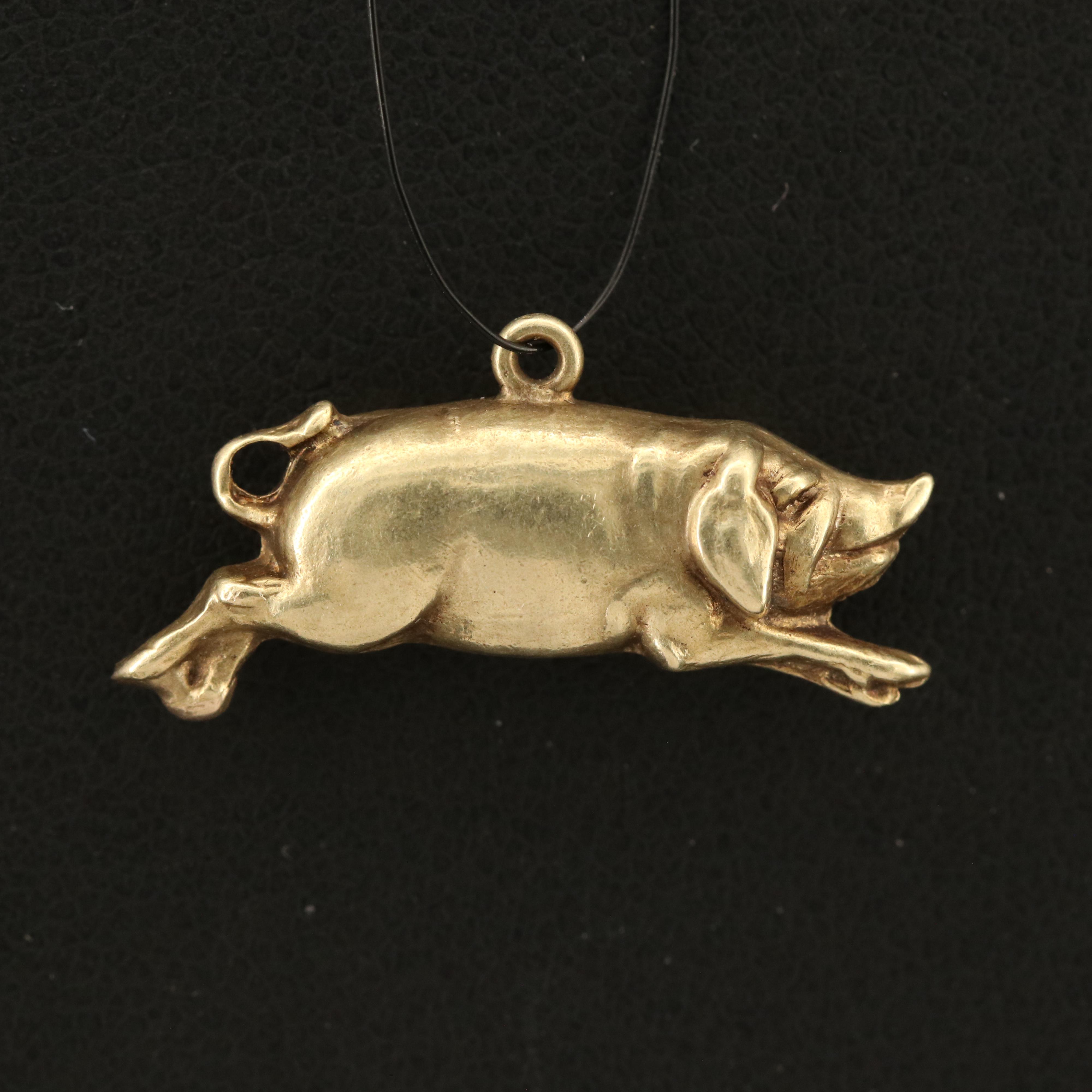 14K Pig Pendant