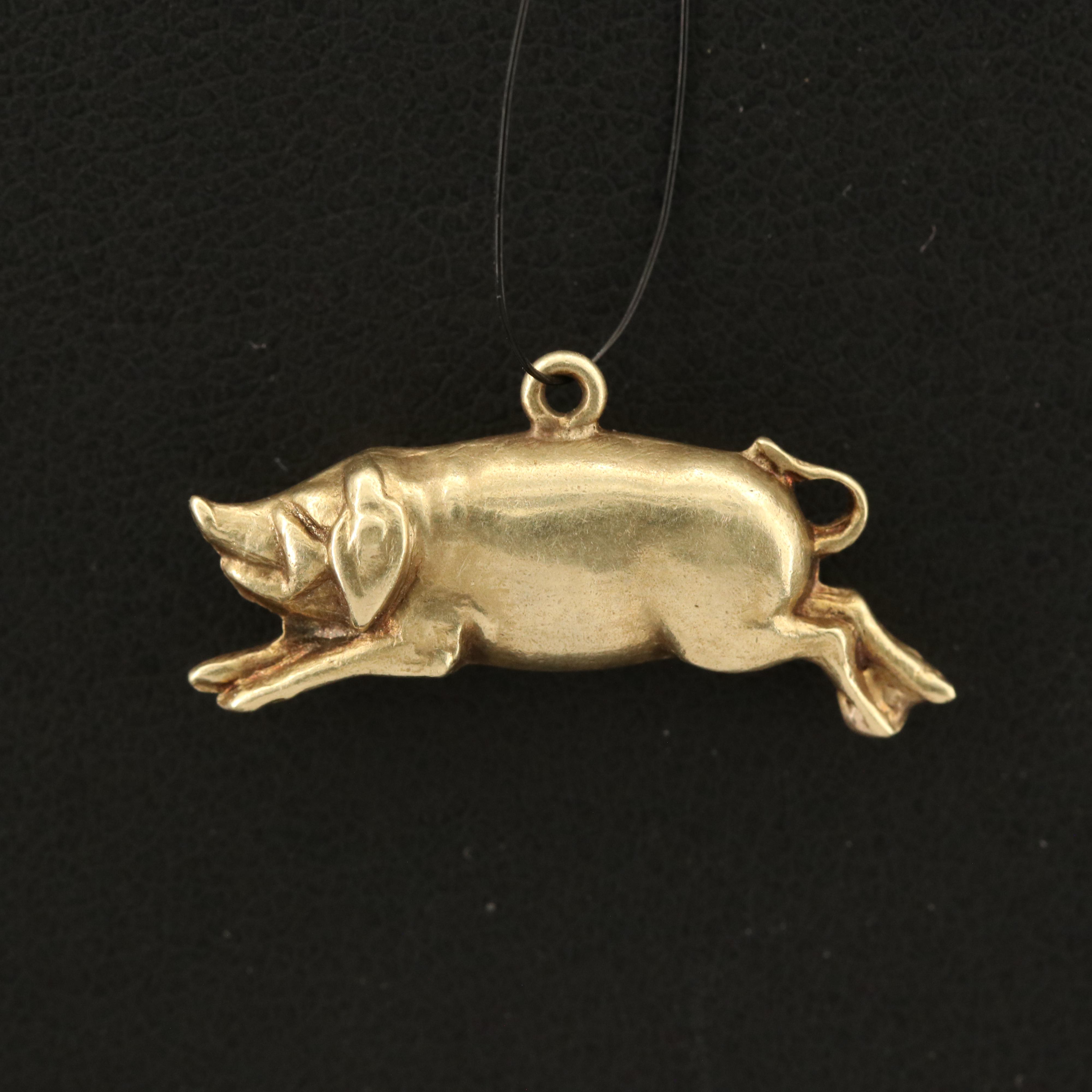 14K Pig Pendant