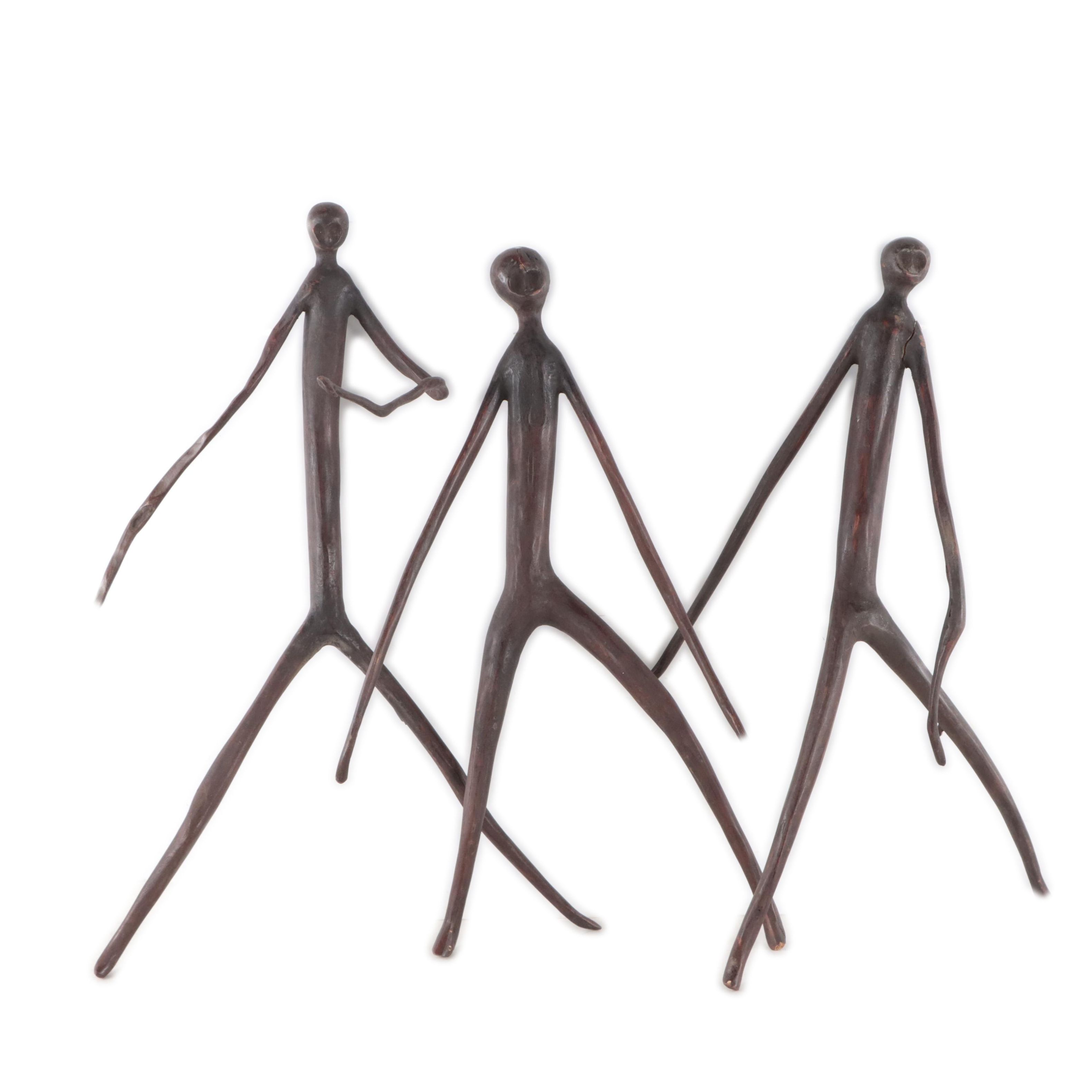 Folk Art Carved Wood Stick Figures