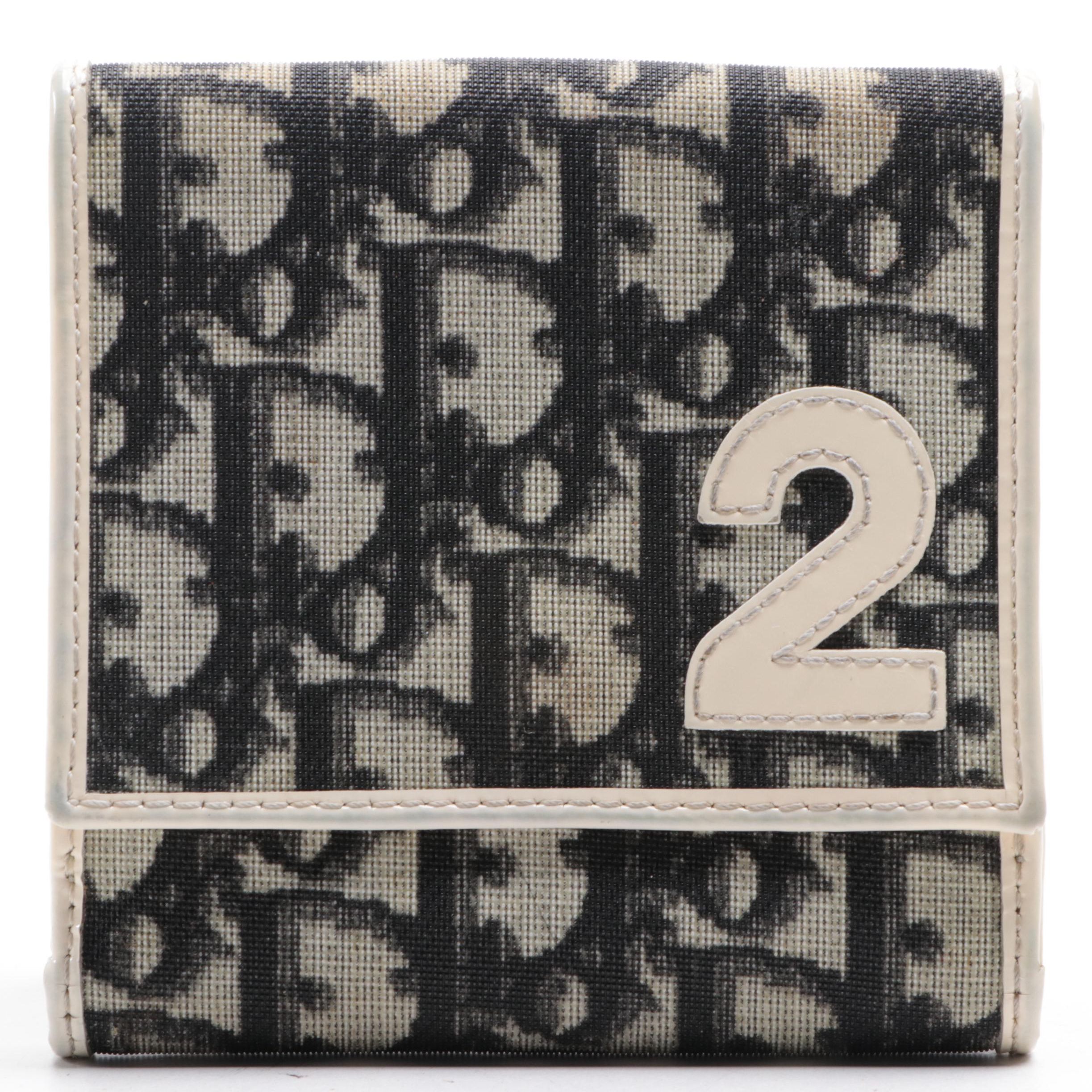 Christian Dior Compact Wallet in Monogram Coated Canvas and Leather