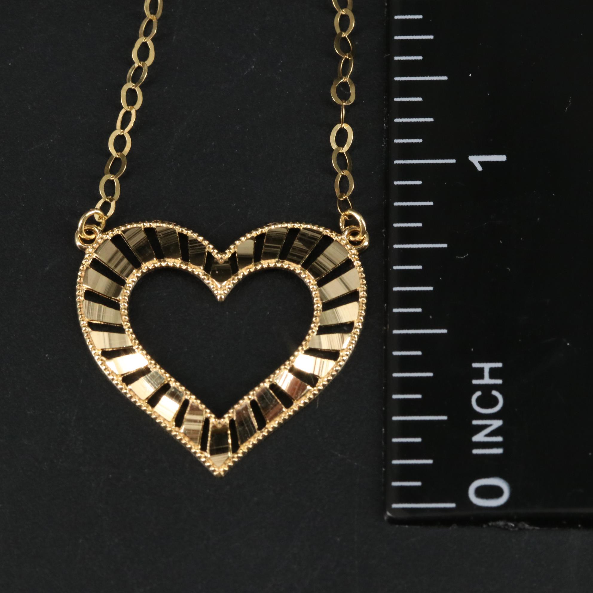 10K Open Heart Necklace