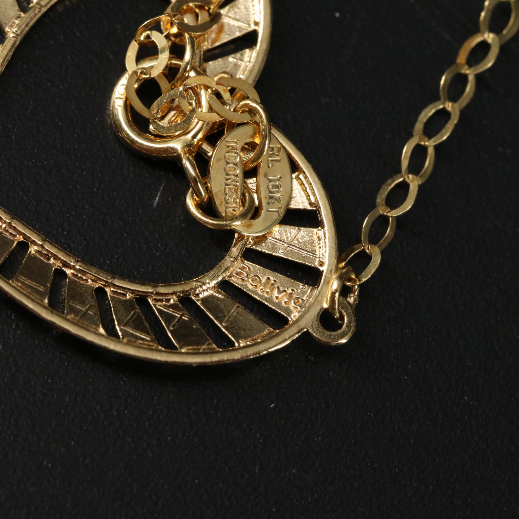 10K Open Heart Necklace