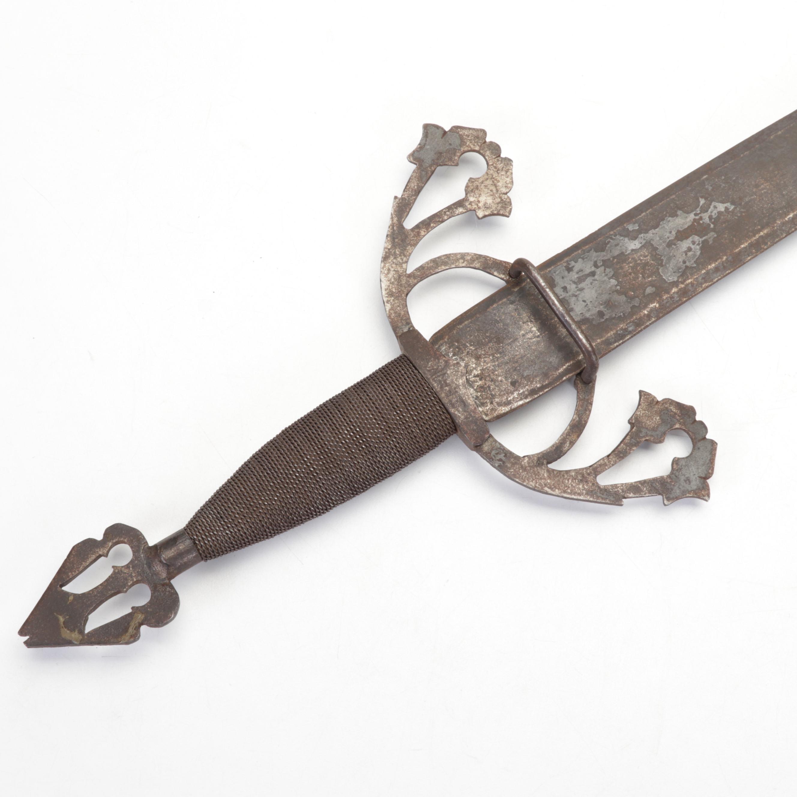 Spanish-Made Souvenir Cavalry Sword With Decorative Guard, 1960s