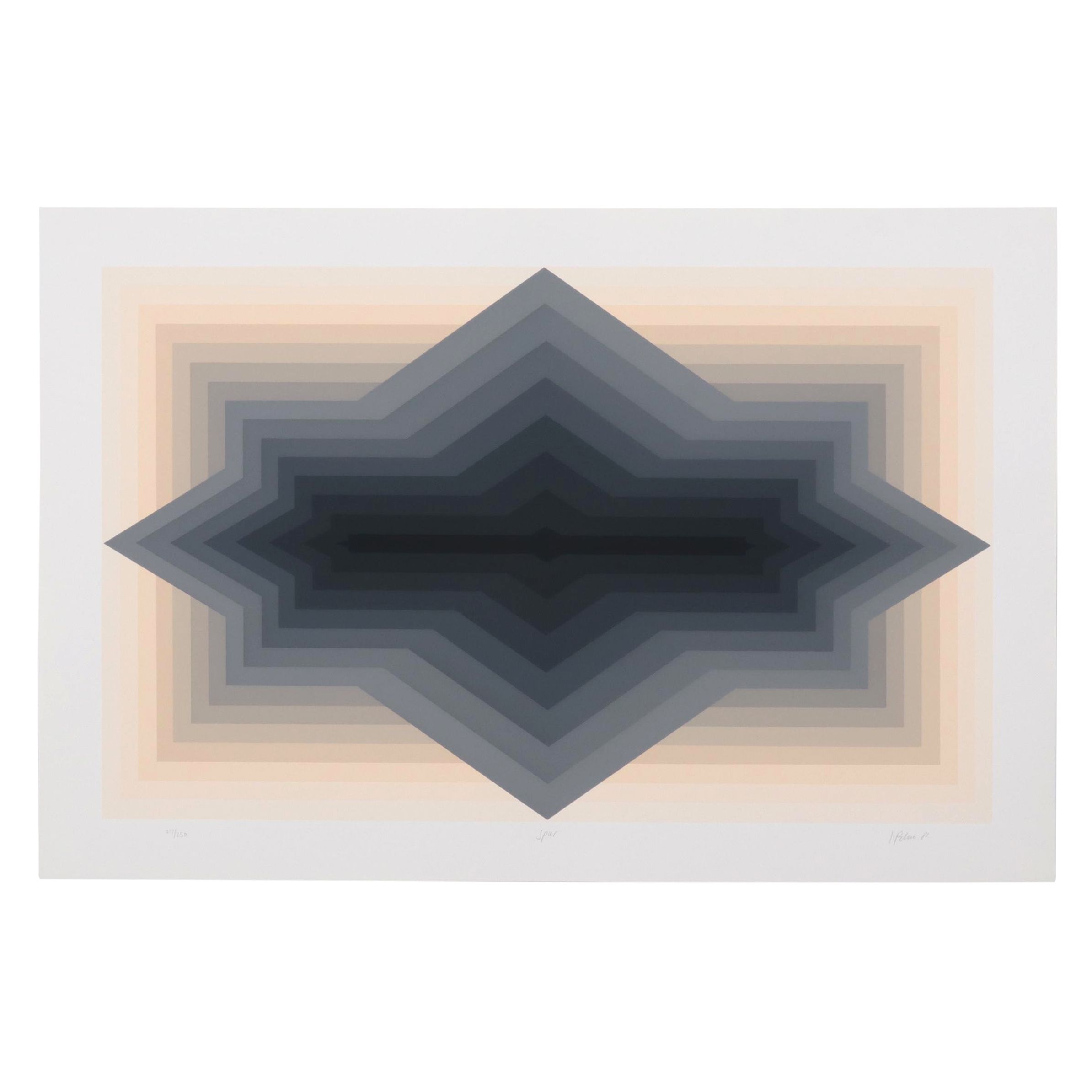 Jurgen Peters Op Art Serigraph "Spur," 1981