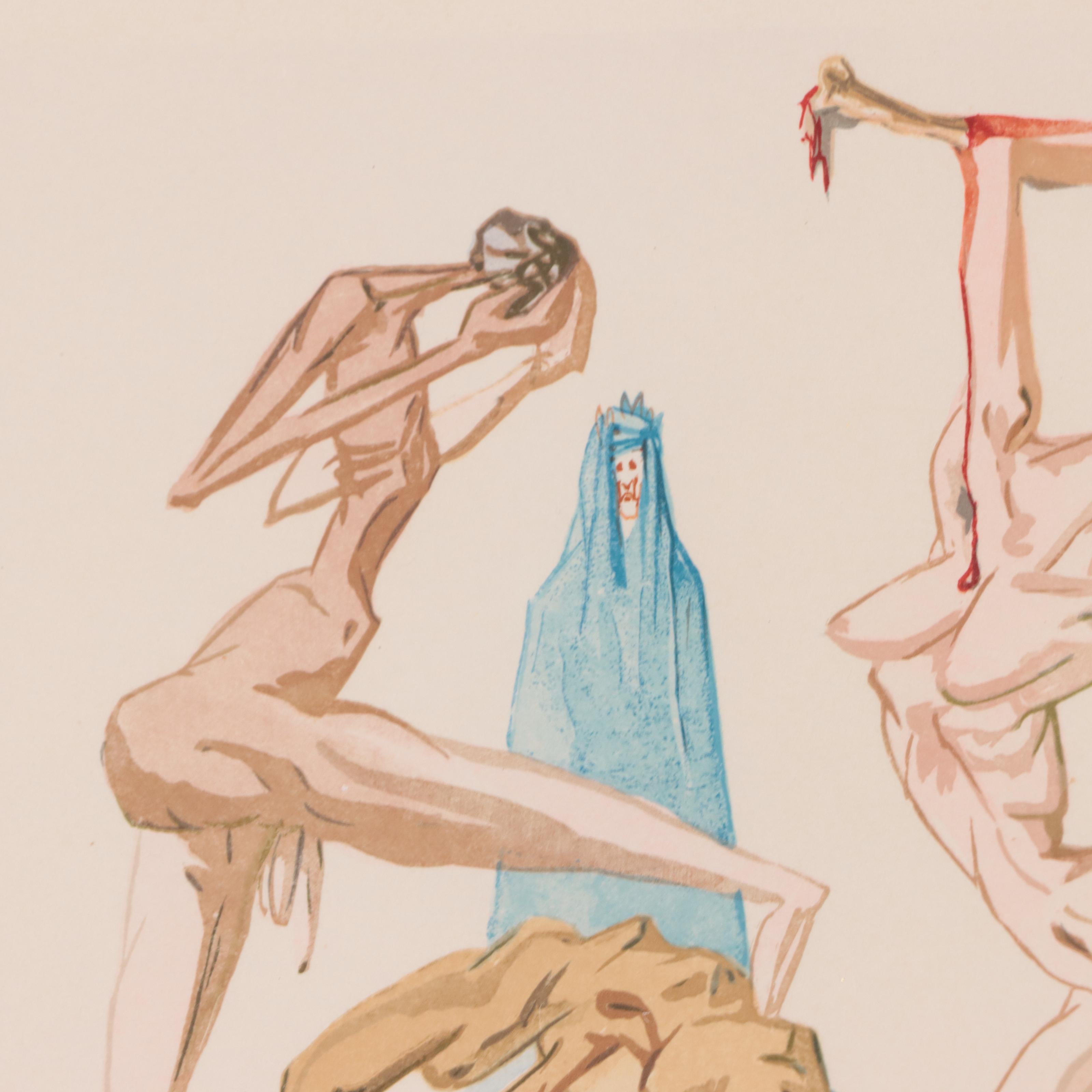 Salvador Dalí Wood Engraving "Les Simoniaques," 1960 - 1964