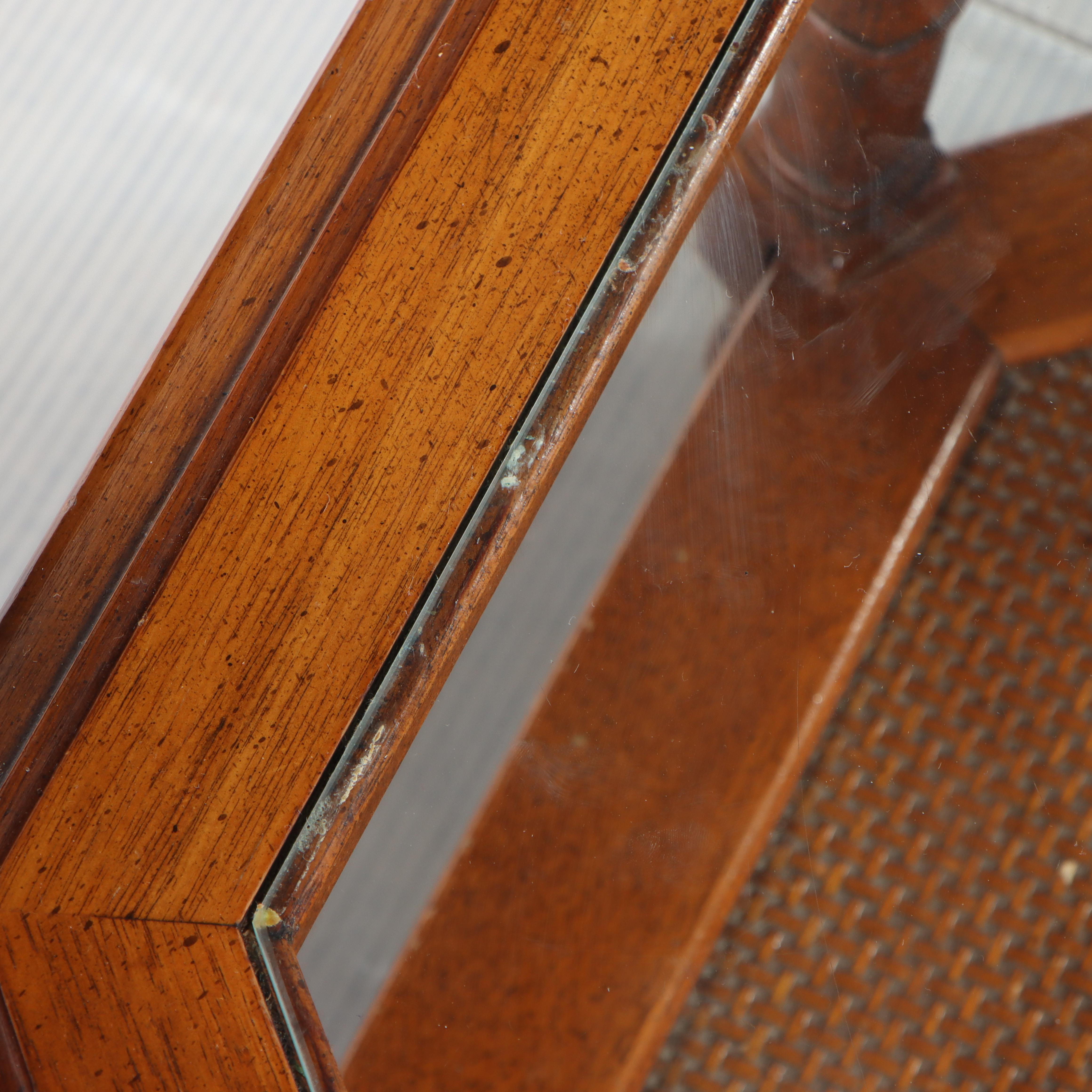 Walnut and Glass Top Octagonal Coffee Table, Mid to Late 20th Century