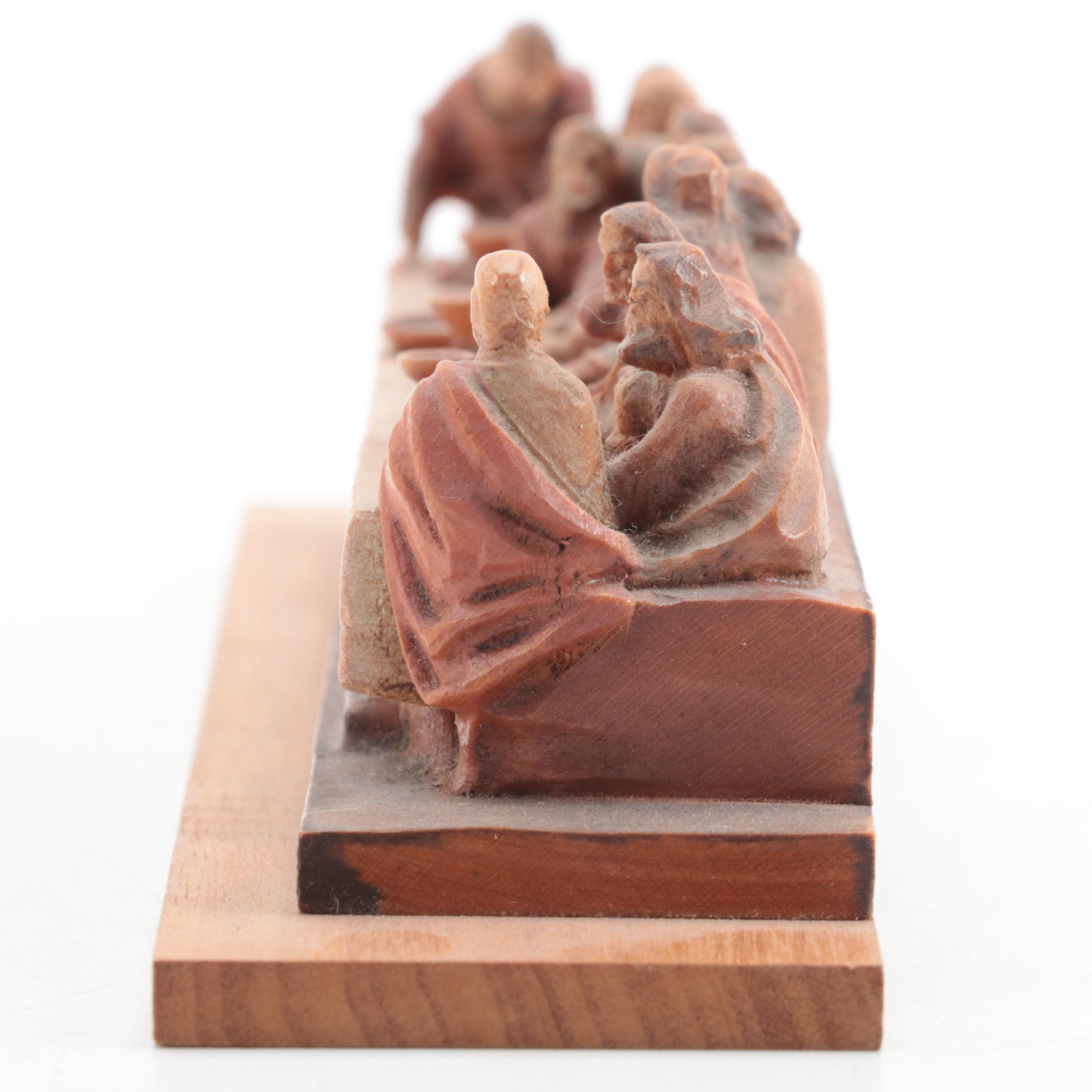 Carved Wooden "The Last Supper" after Leonardo di Vinci Tableau