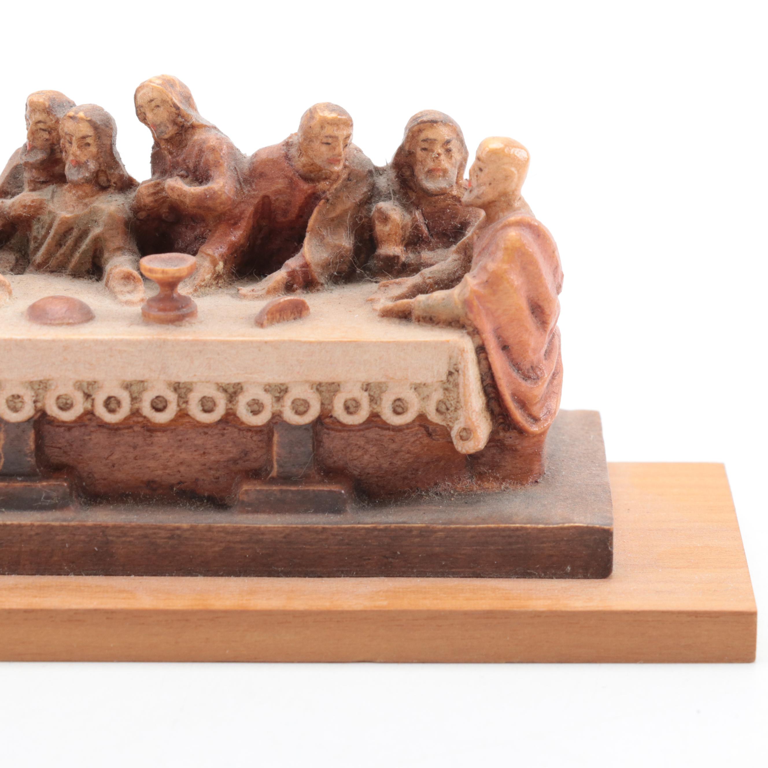 Carved Wooden "The Last Supper" after Leonardo di Vinci Tableau