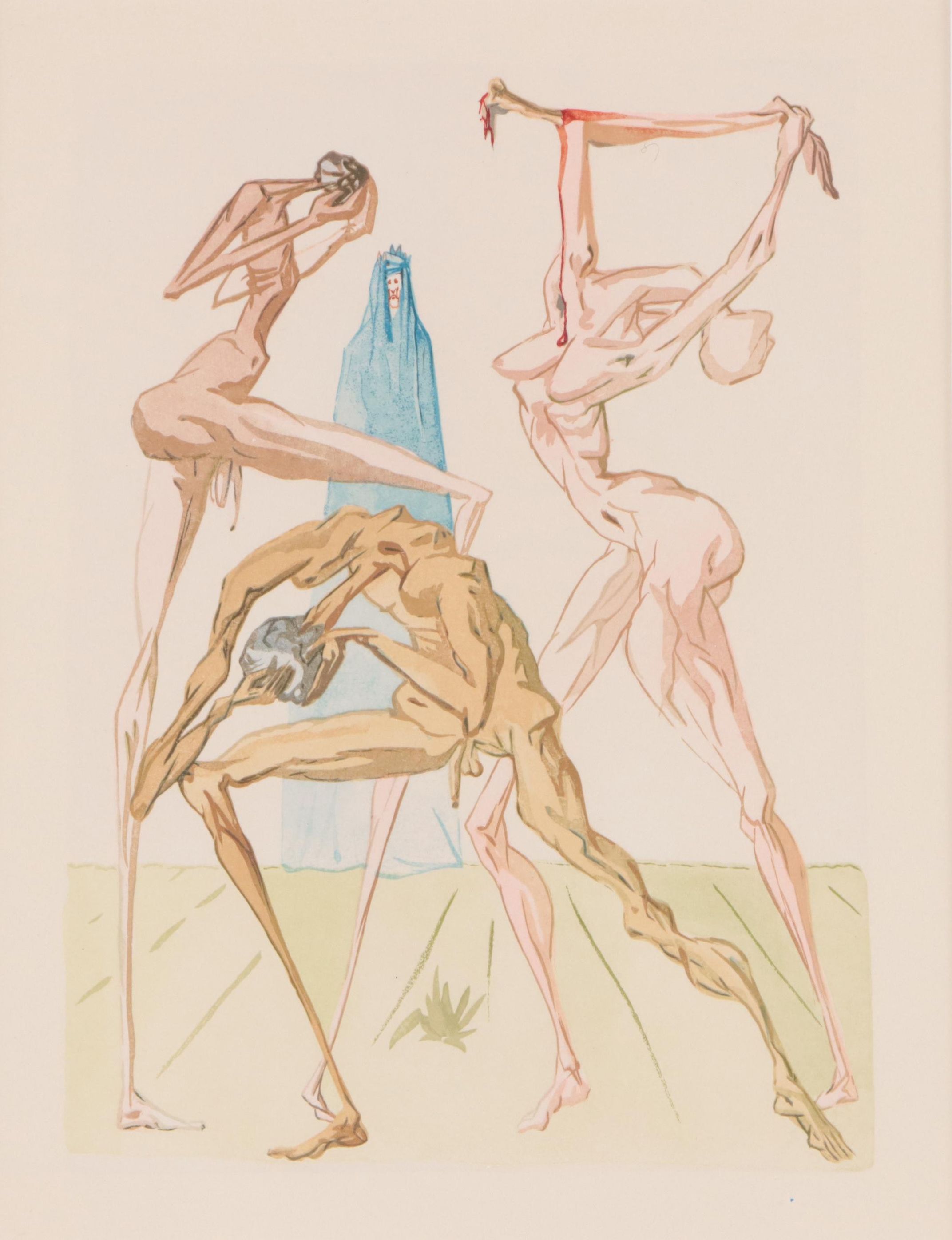 Salvador Dalí Wood Engraving "Les Simoniaques," 1960 - 1964