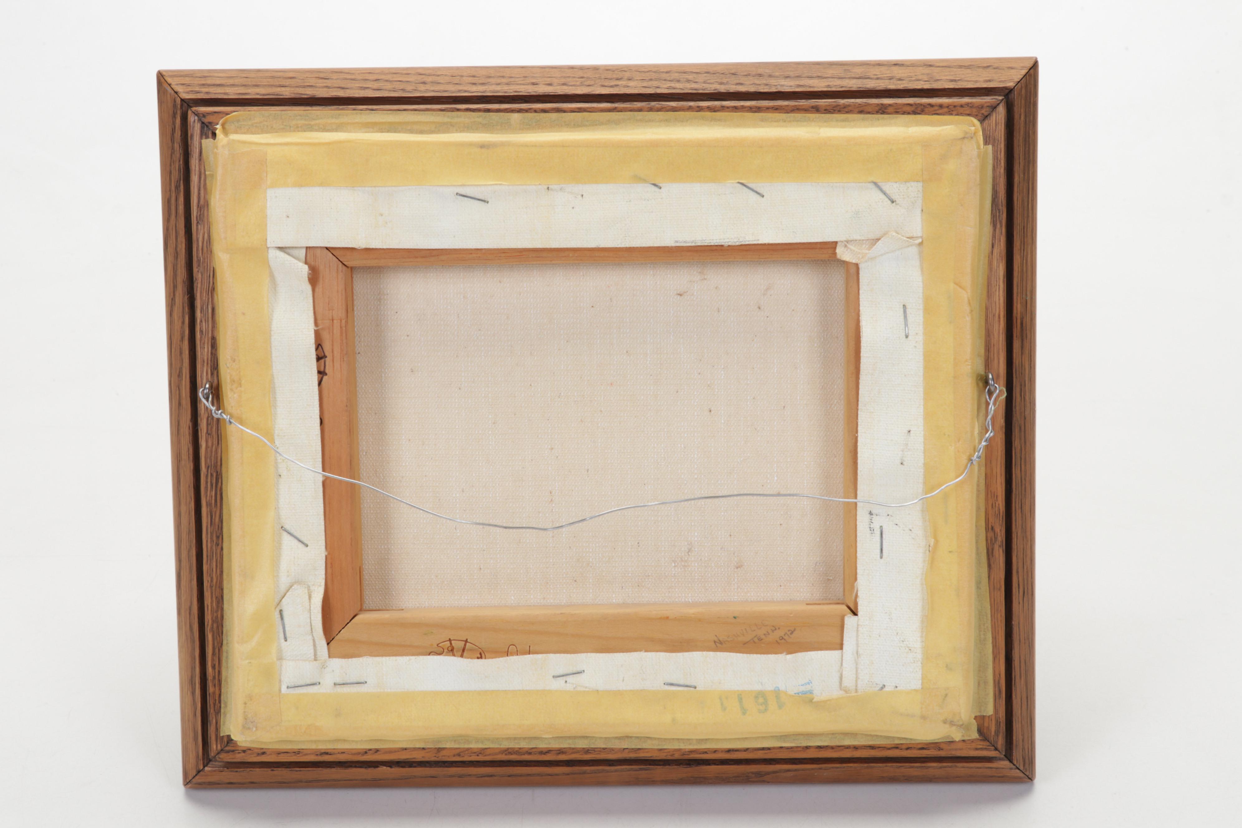 P. Dali Seascape Oil Painting of Waves Crashing on Rocky Beach, Circa 1972