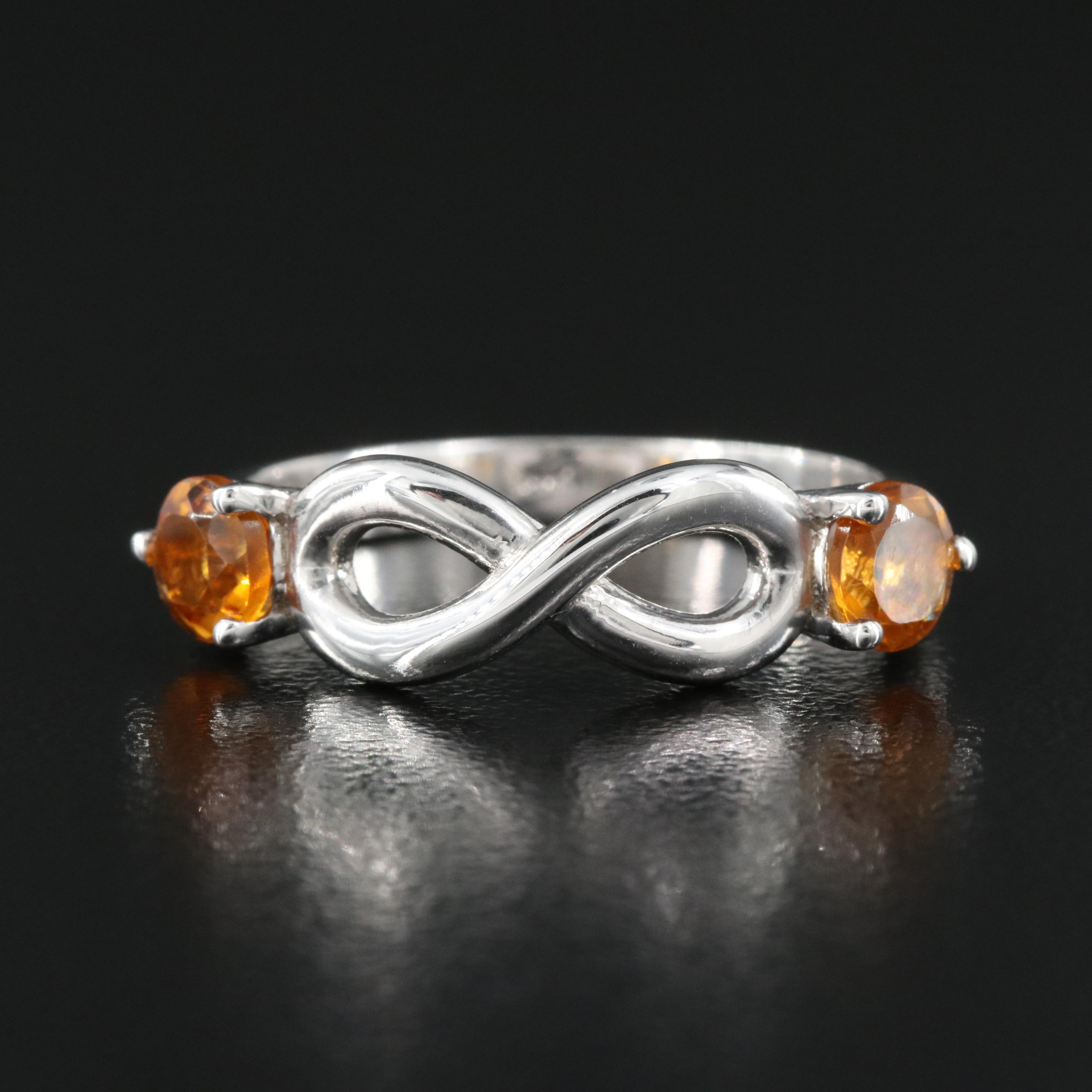 14K Citrine Infinity Ring