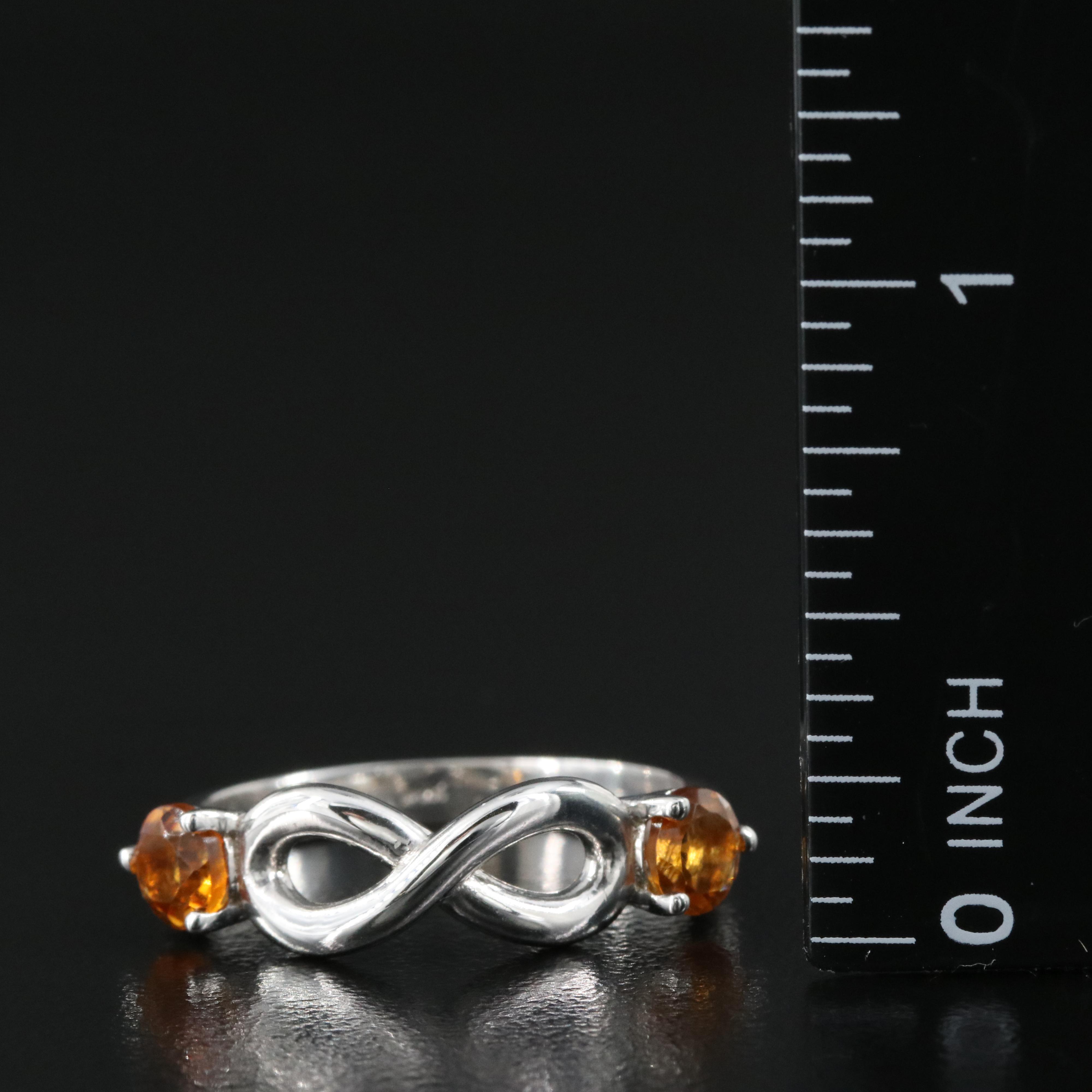 14K Citrine Infinity Ring