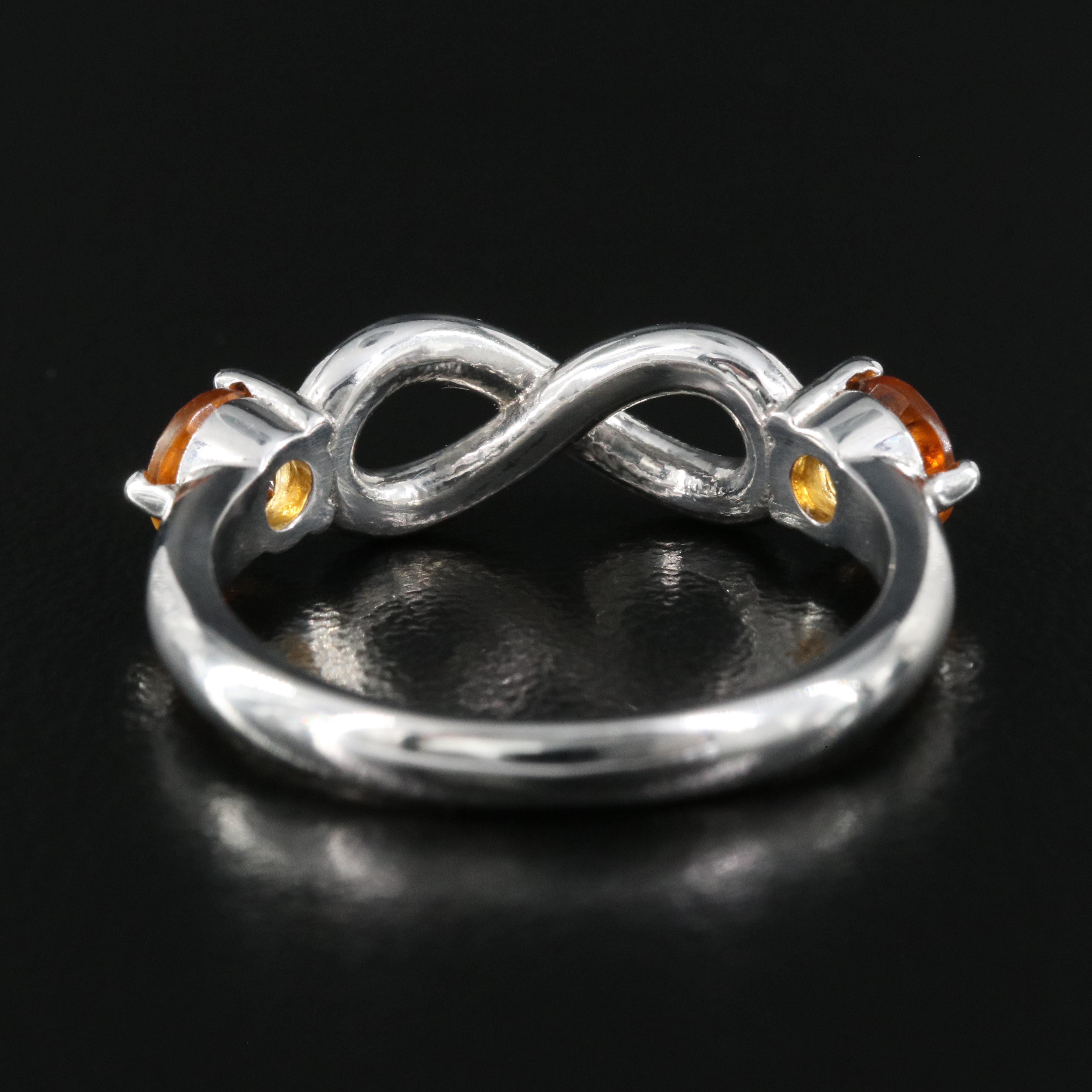 14K Citrine Infinity Ring