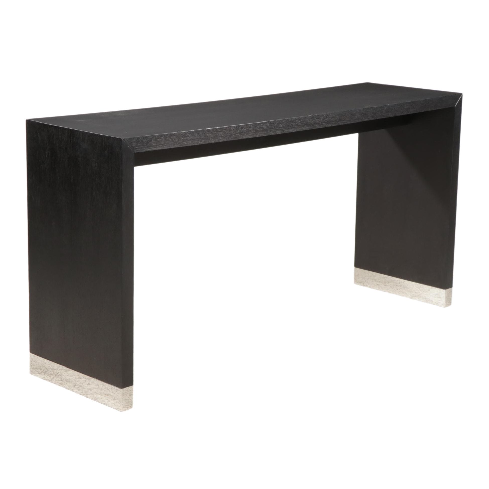 Contemporary Ebonzied Wood High-Top Bar Table