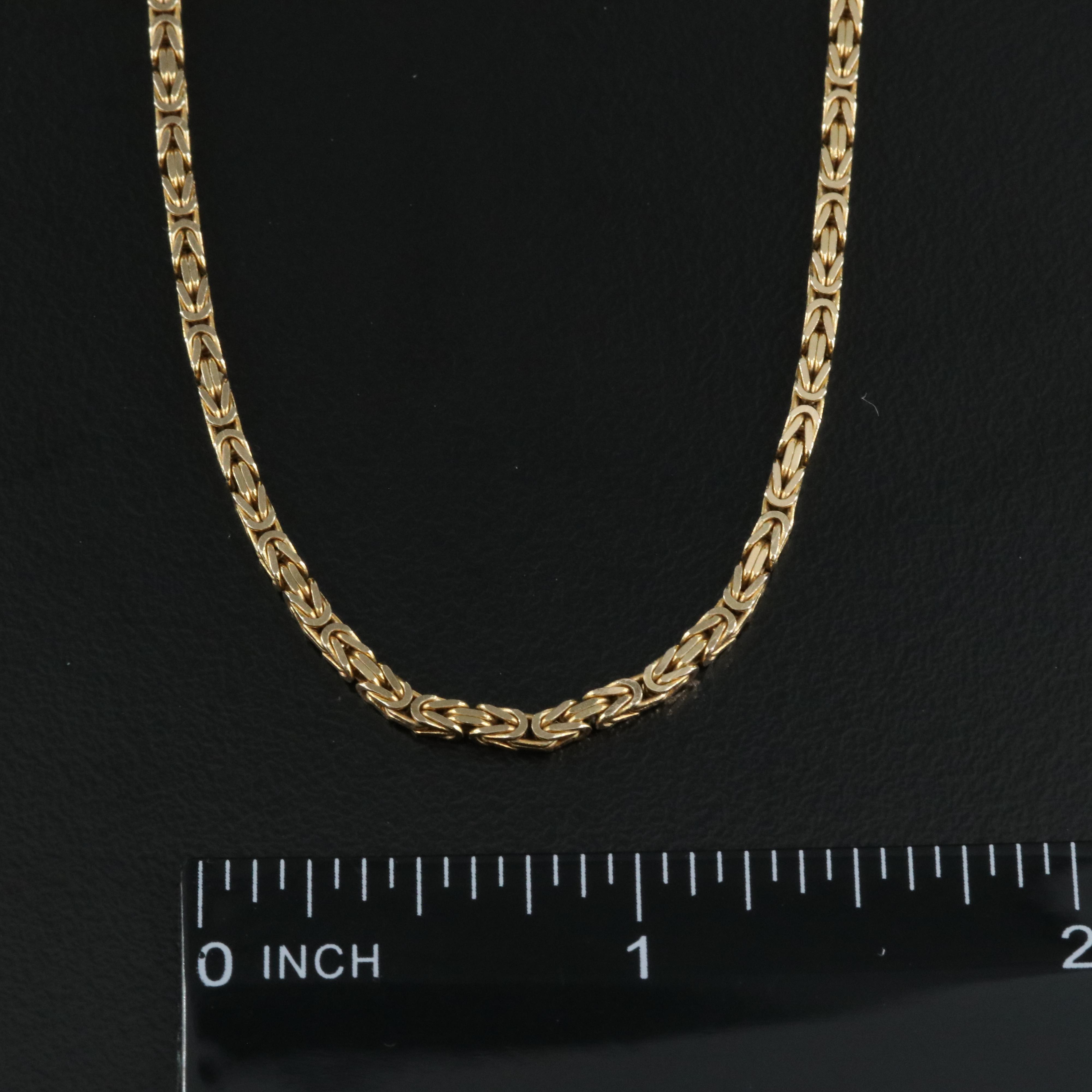 Italian 14K Square Byzantine Chain