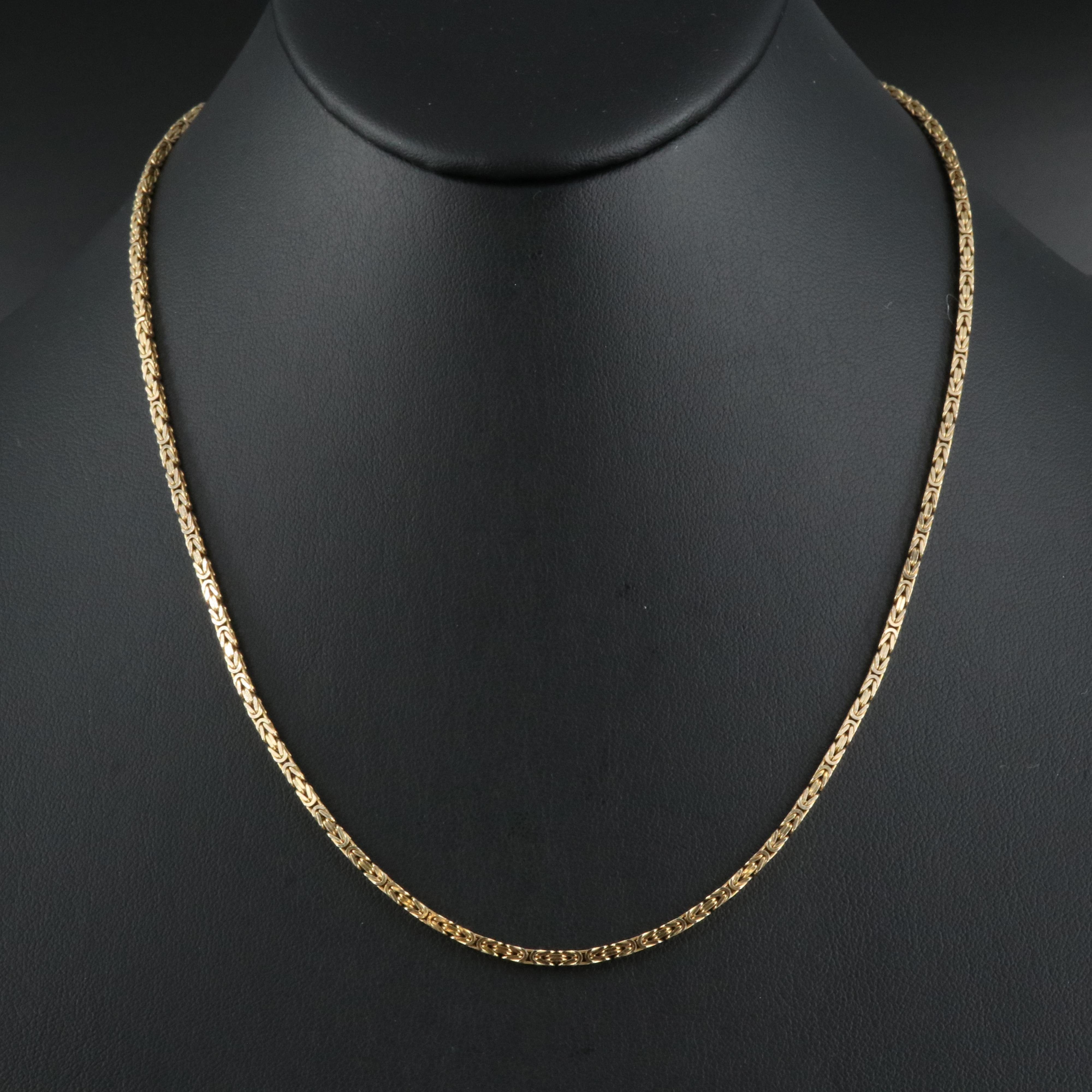 Italian 14K Square Byzantine Chain