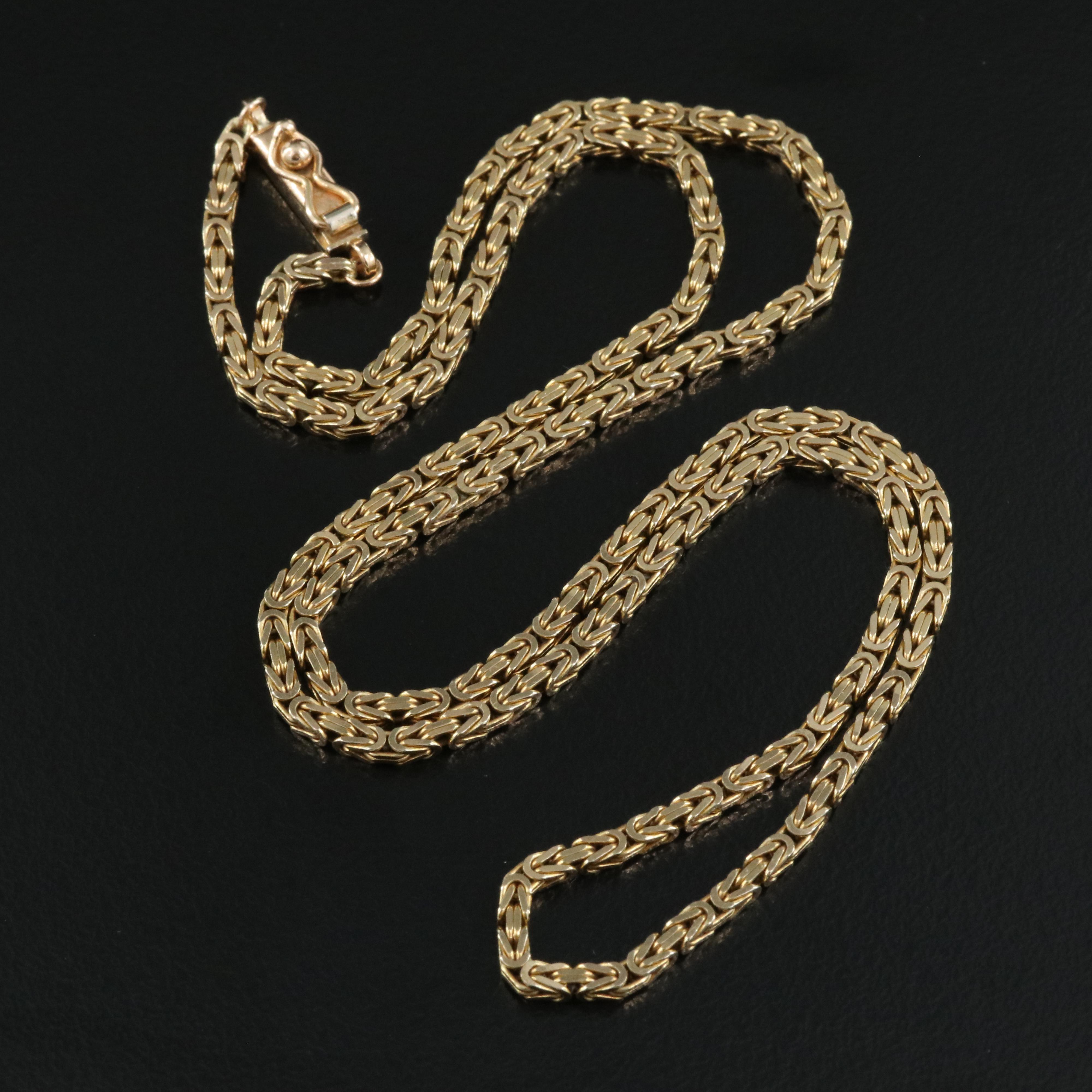 Italian 14K Square Byzantine Chain