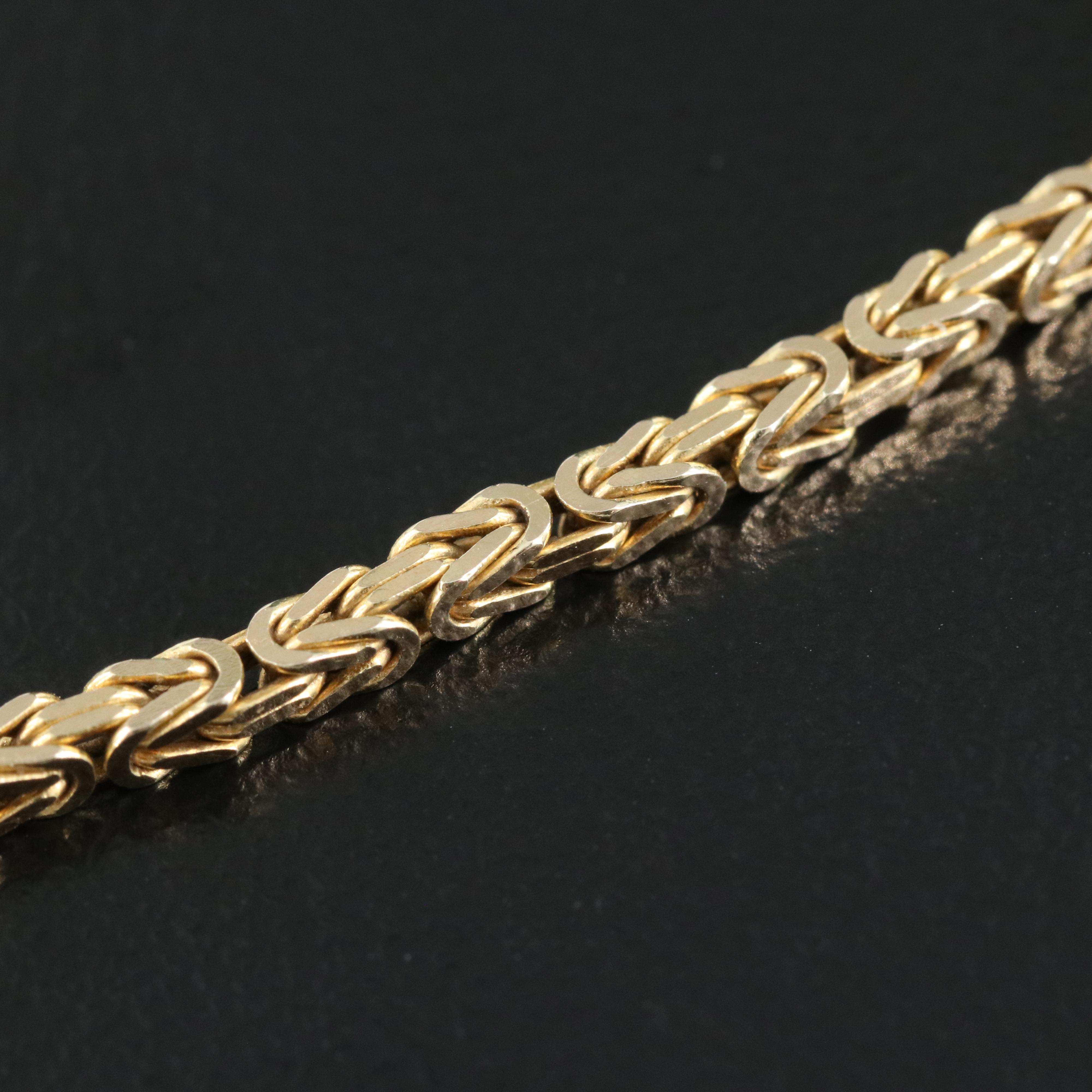 Italian 14K Square Byzantine Chain