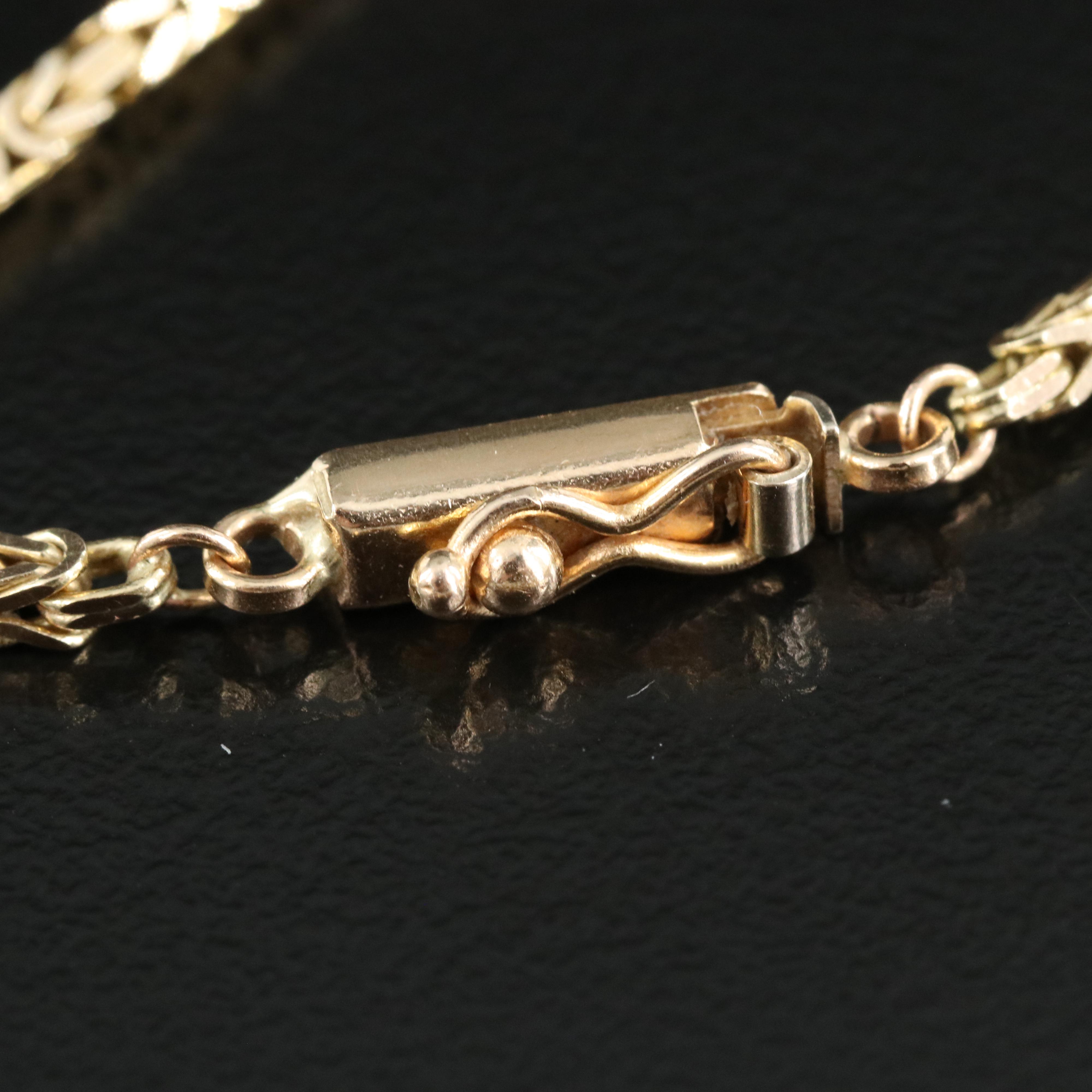 Italian 14K Square Byzantine Chain