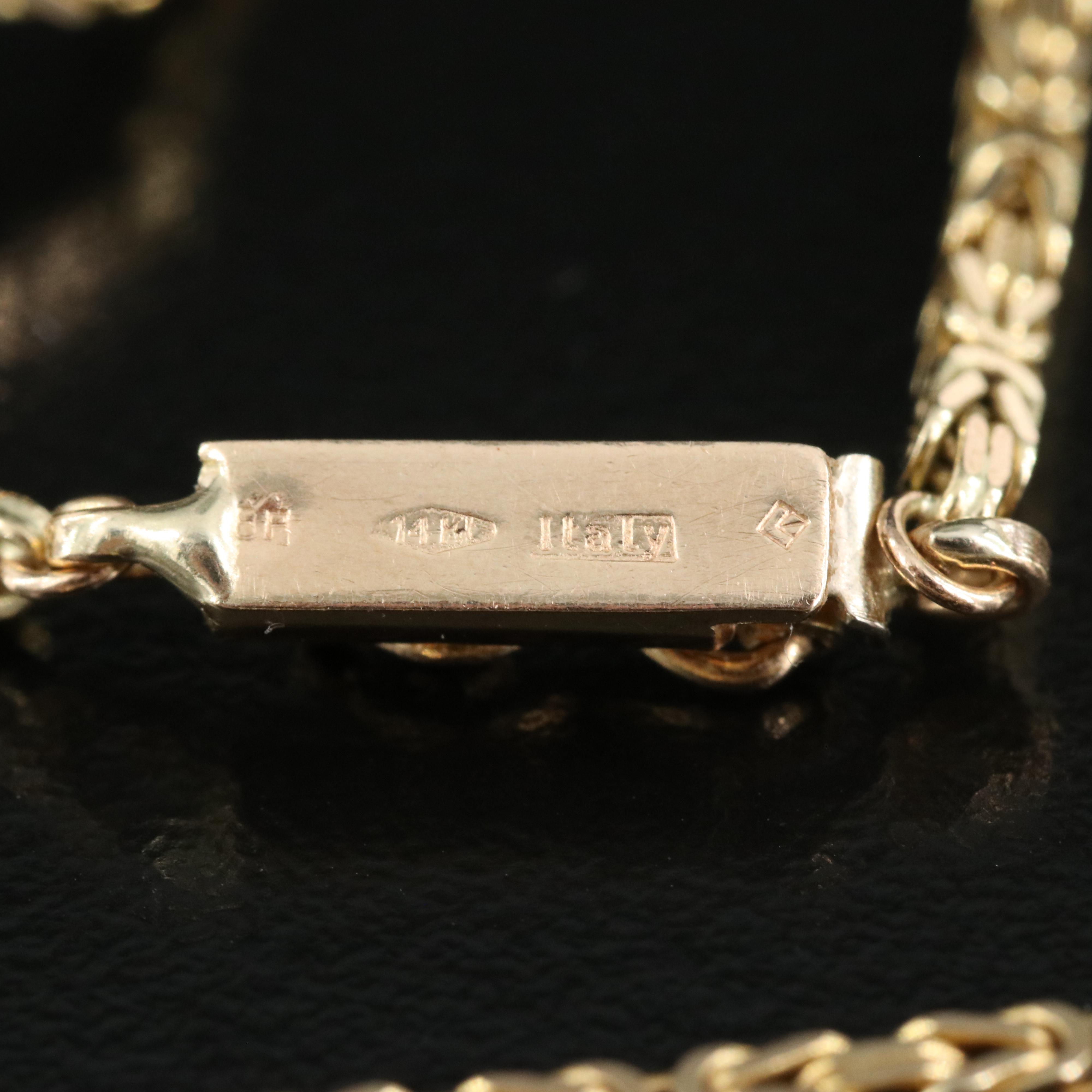 Italian 14K Square Byzantine Chain