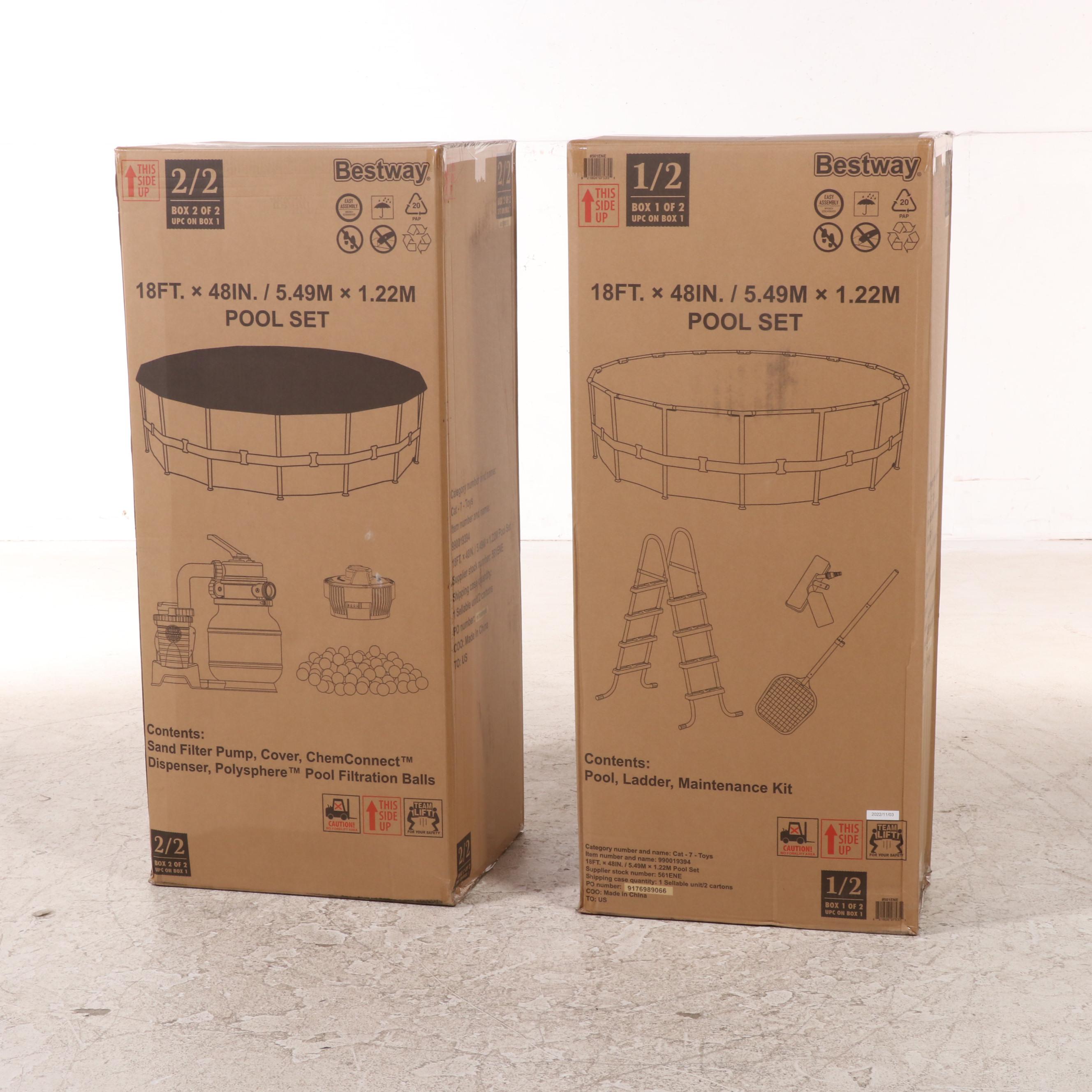 Bestway Power Steel 18’ x 48” Round Above Ground Pool Set