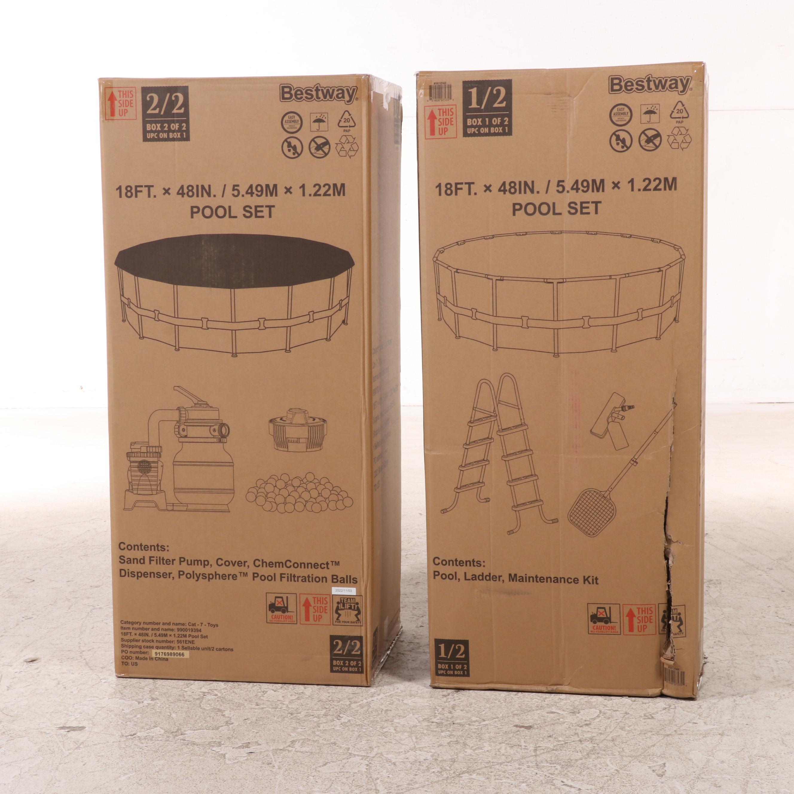 Bestway Power Steel 18’ x 48” Round Above Ground Pool Set