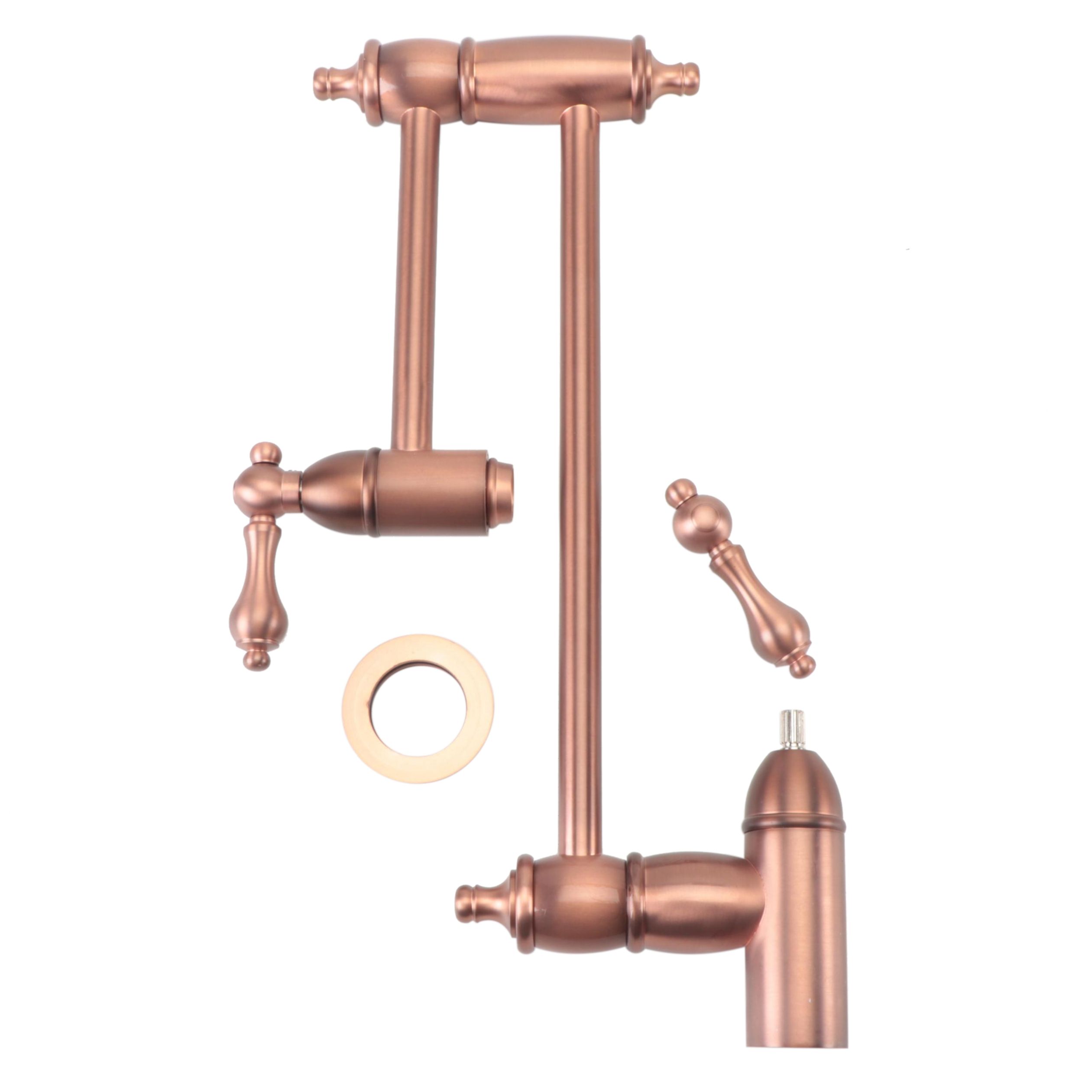 Antique Copper Finish Retractable Wall-Mount Pot Filler