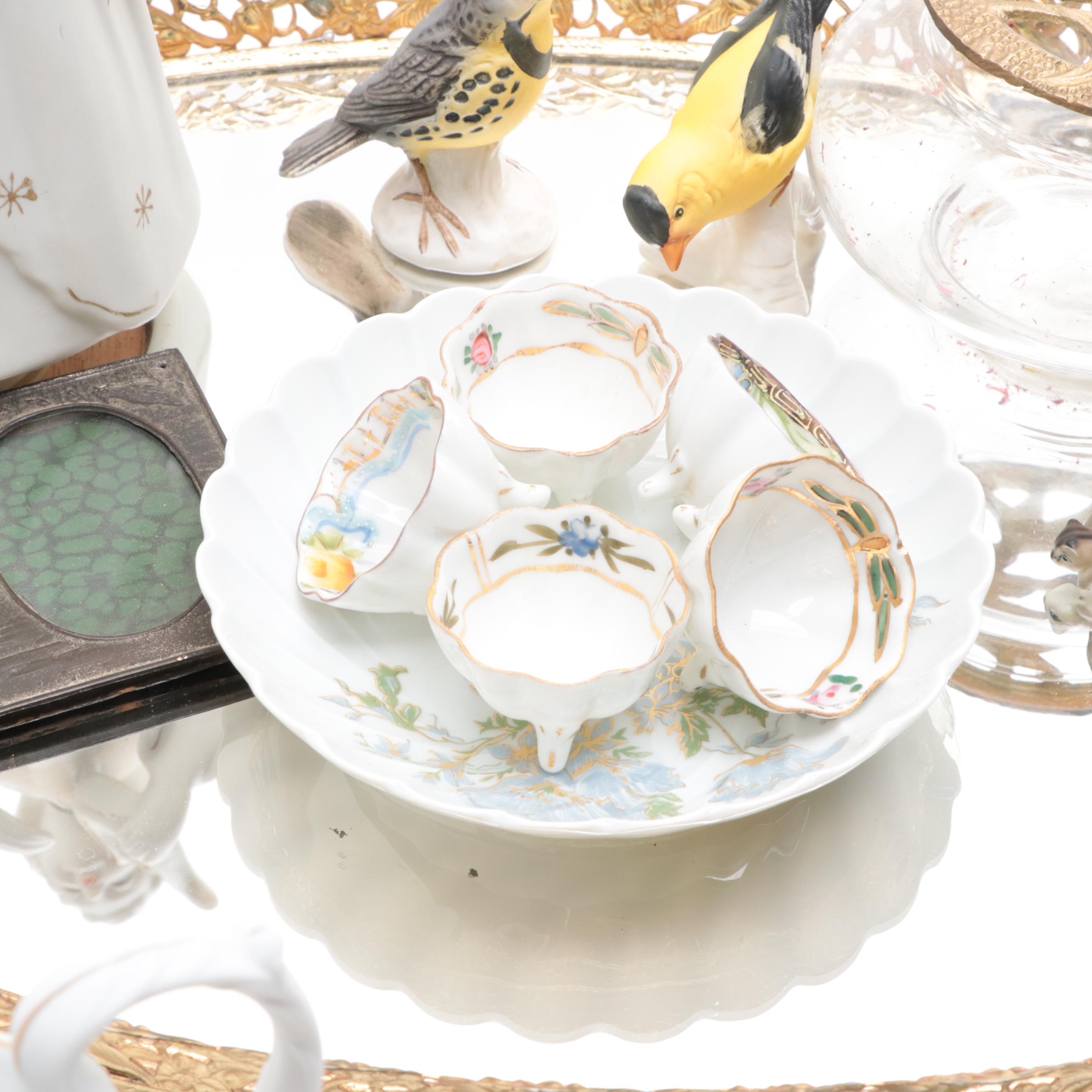 Japanese and Other Porcelain Figurines and Tableware with Vanity Décor