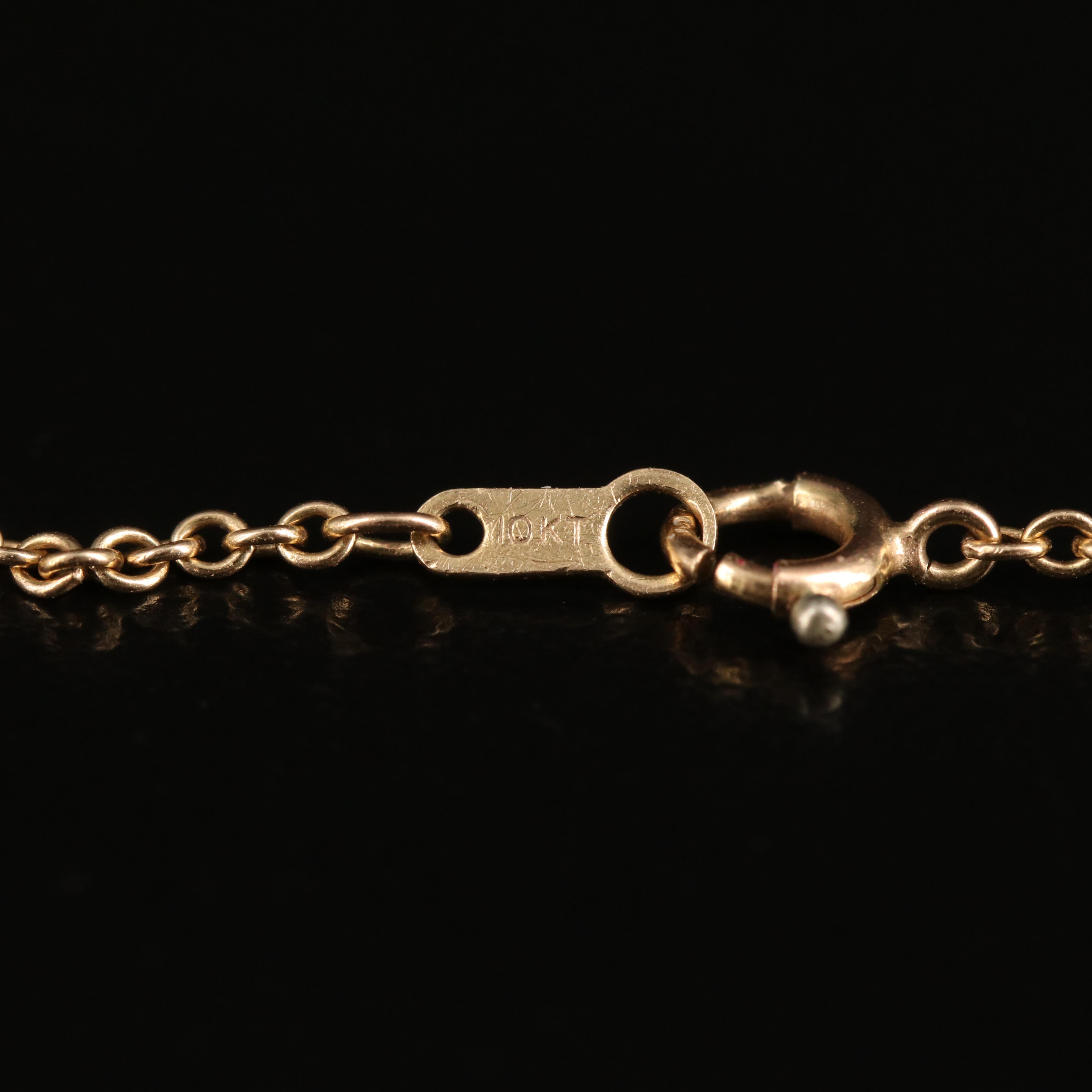 18K Cornicello Pendant with Floral Design on 10K Chain Necklace