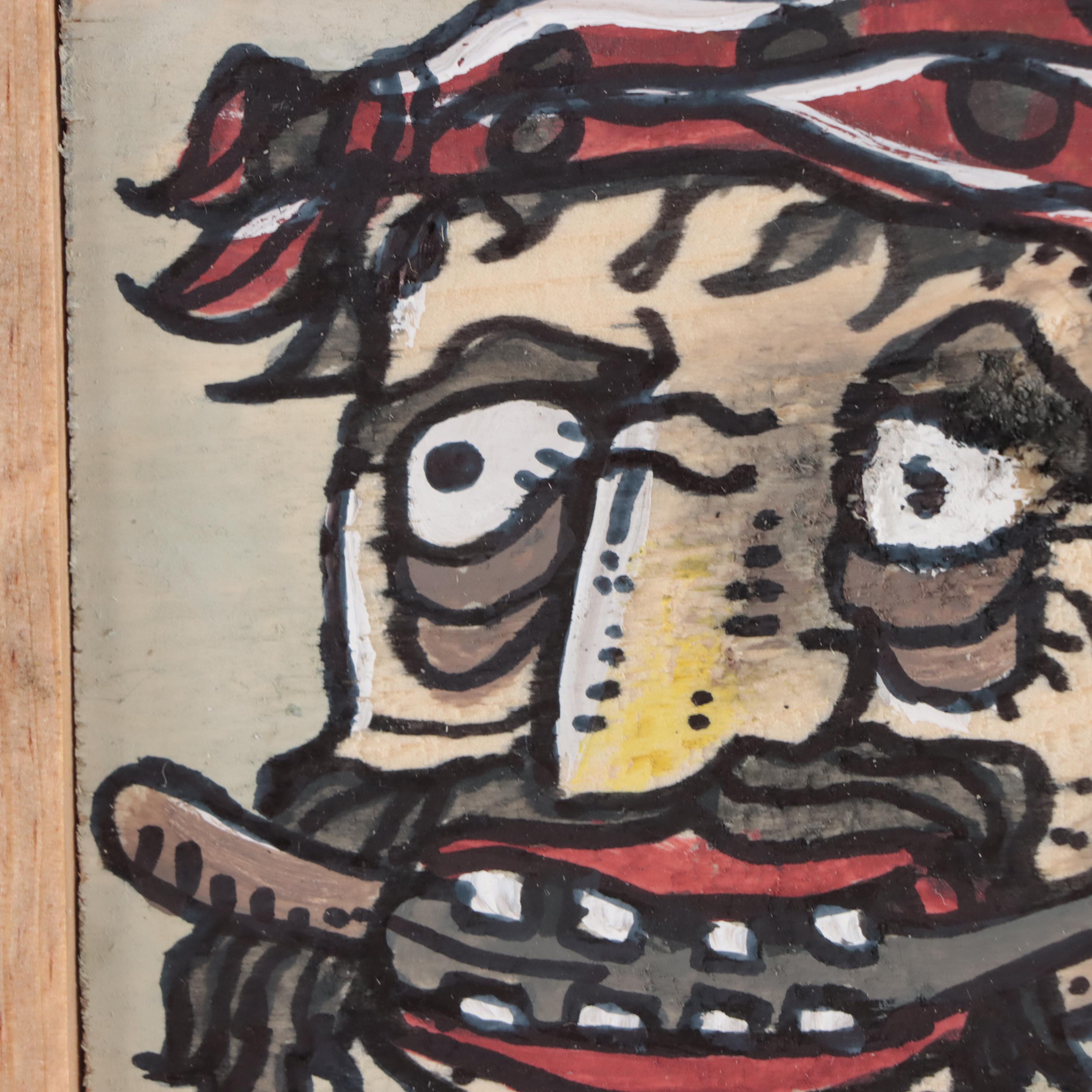 Aaron Wooten Portrait Mixed Media Painting "The Pirate," 2022