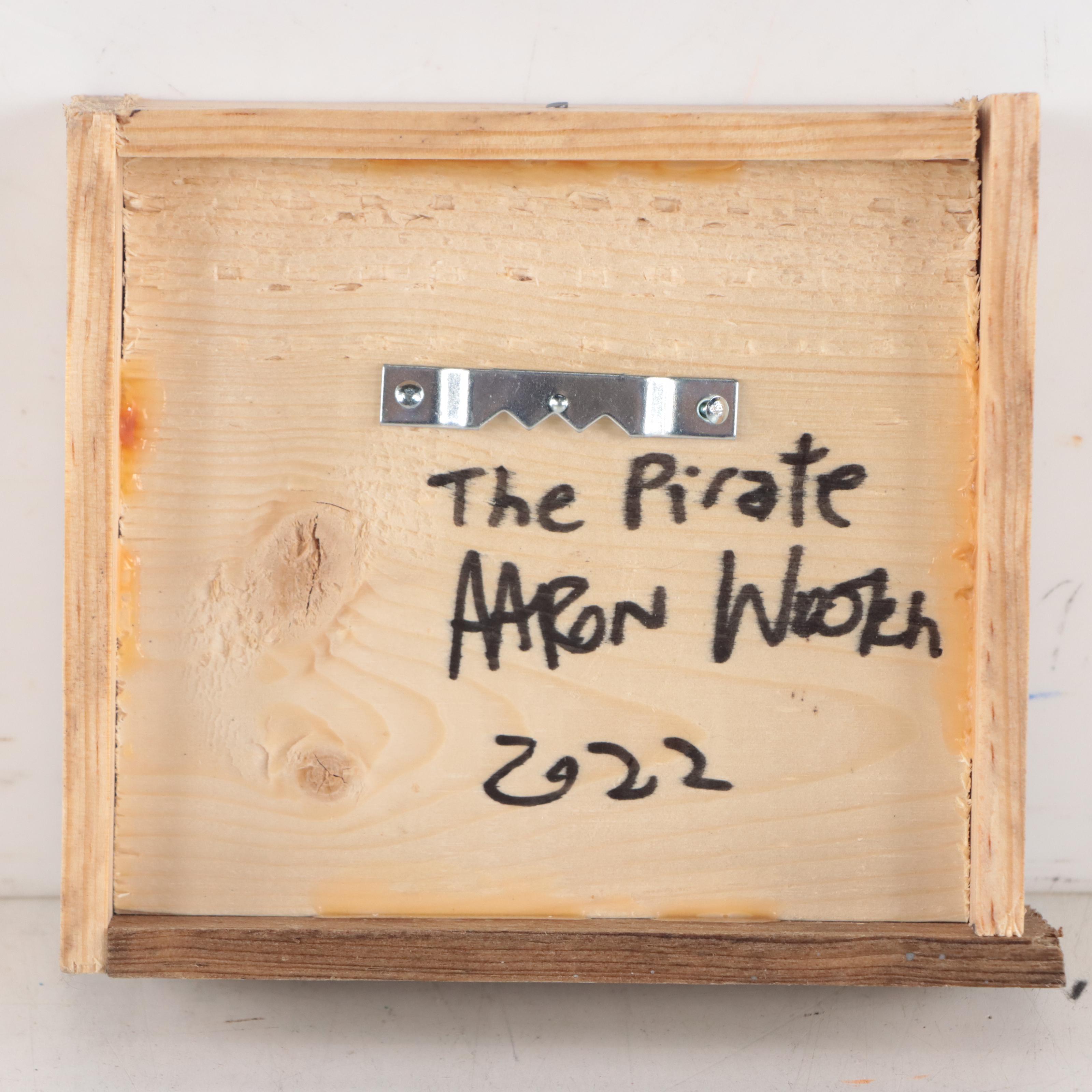 Aaron Wooten Portrait Mixed Media Painting "The Pirate," 2022