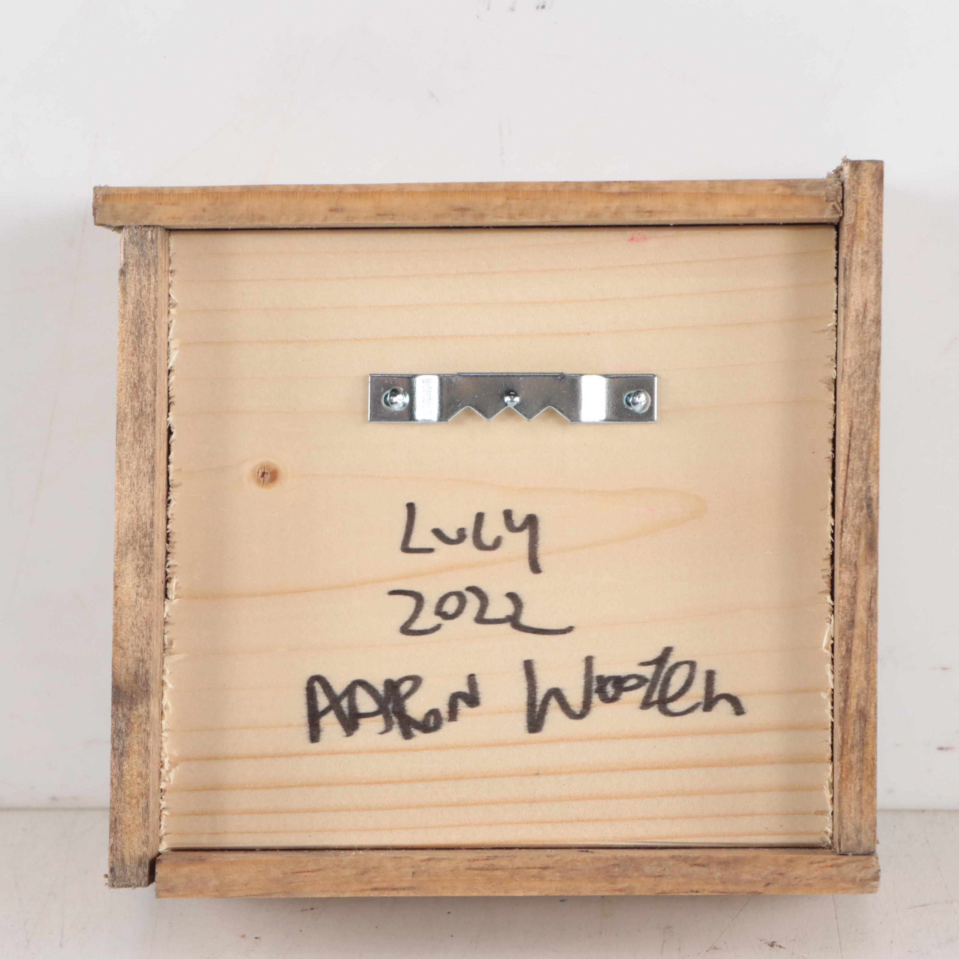 Aaron Wooten Portrait Mixed Media Painting "Lucy," 2022