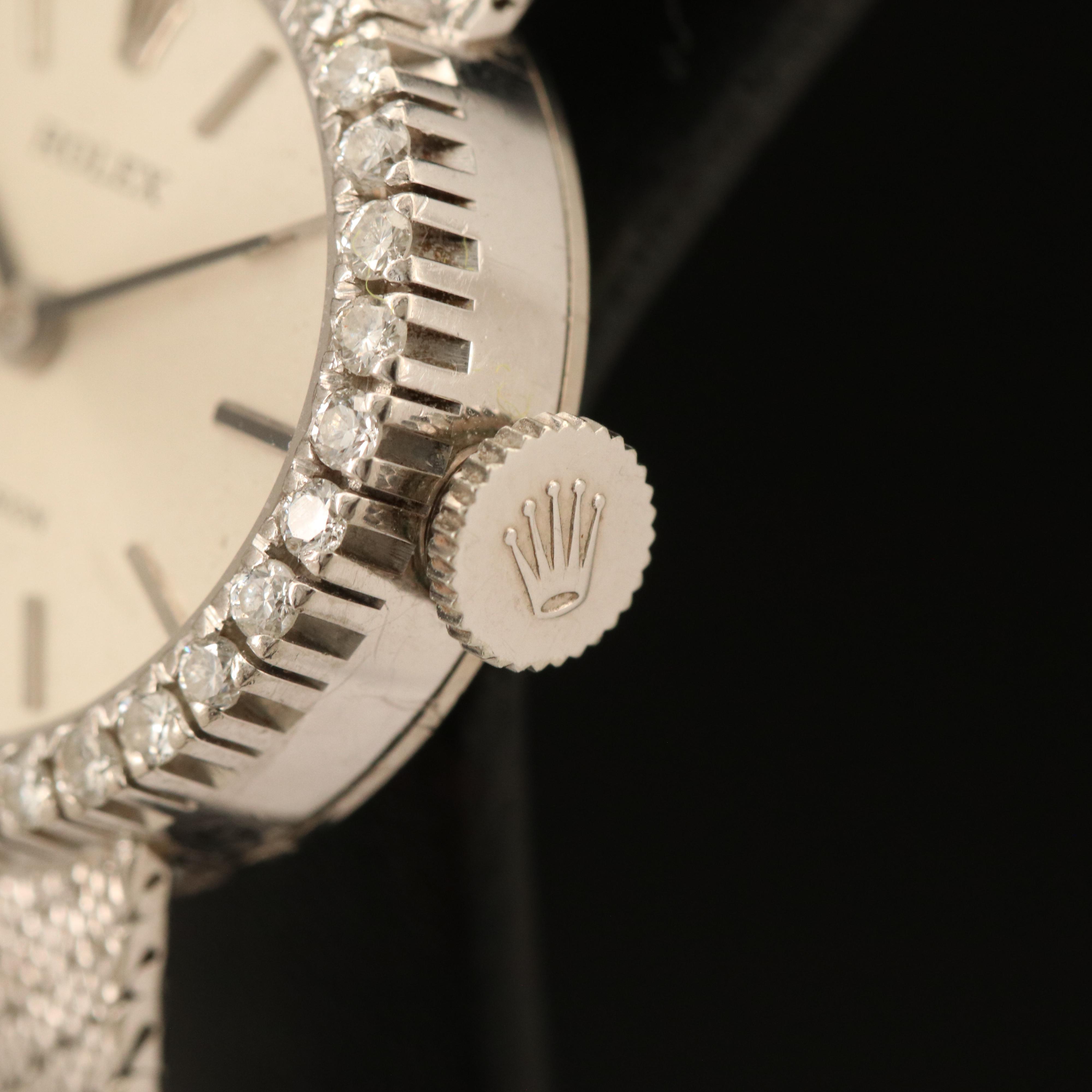 Vintage Rolex Precision 18K Diamond Watch