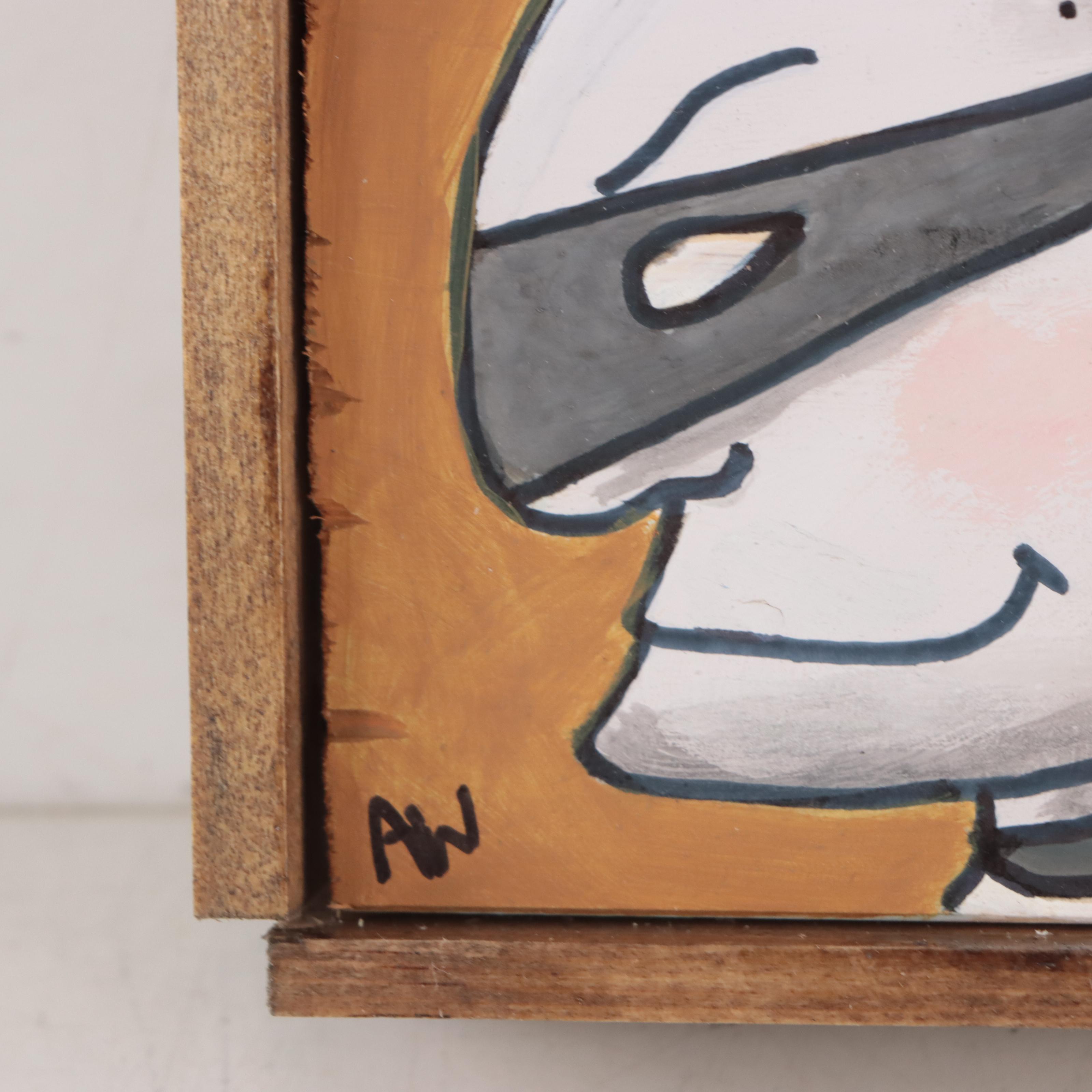 Aaron Wooten Acrylic and Ink Painting "The Bad Guy," 2022