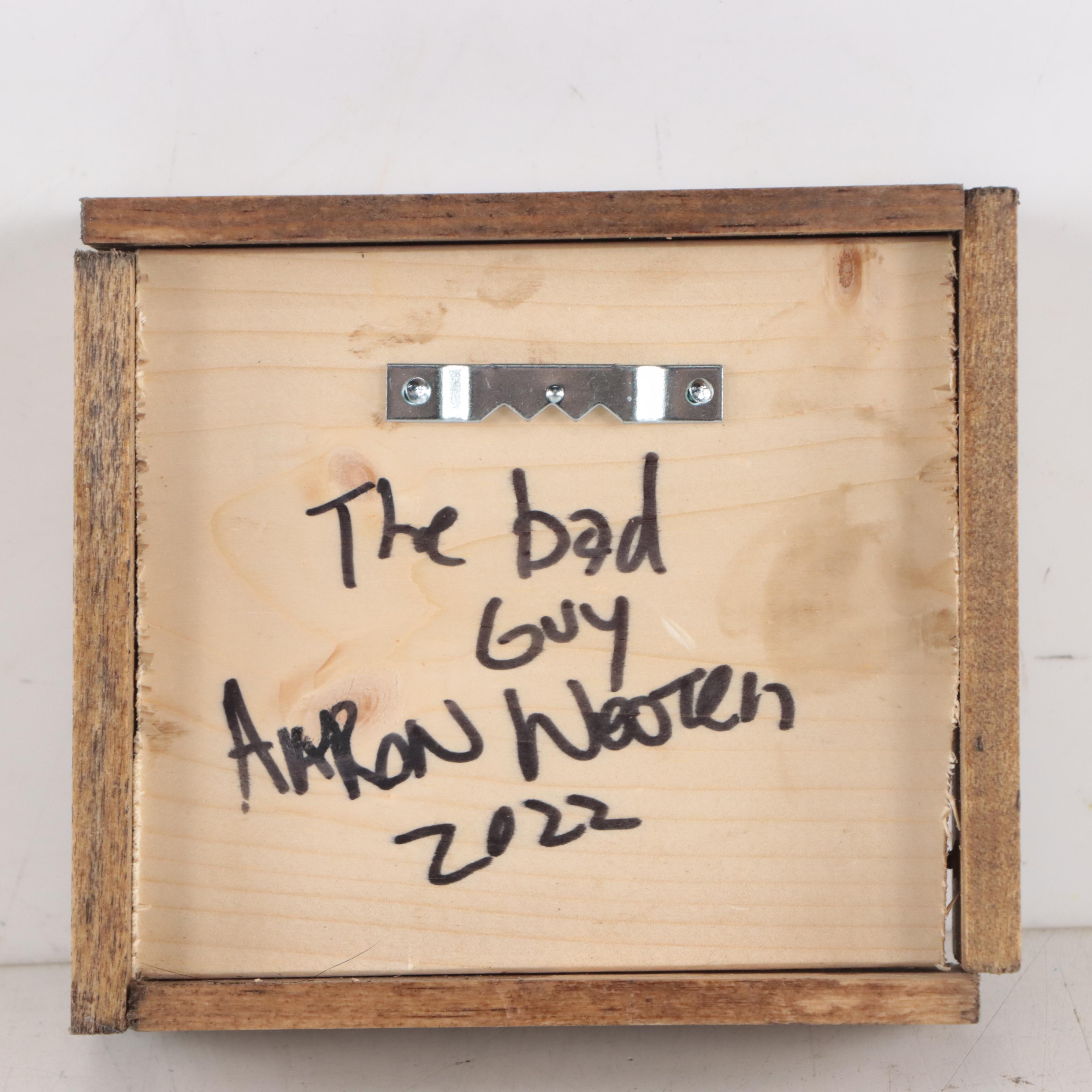 Aaron Wooten Acrylic and Ink Painting "The Bad Guy," 2022