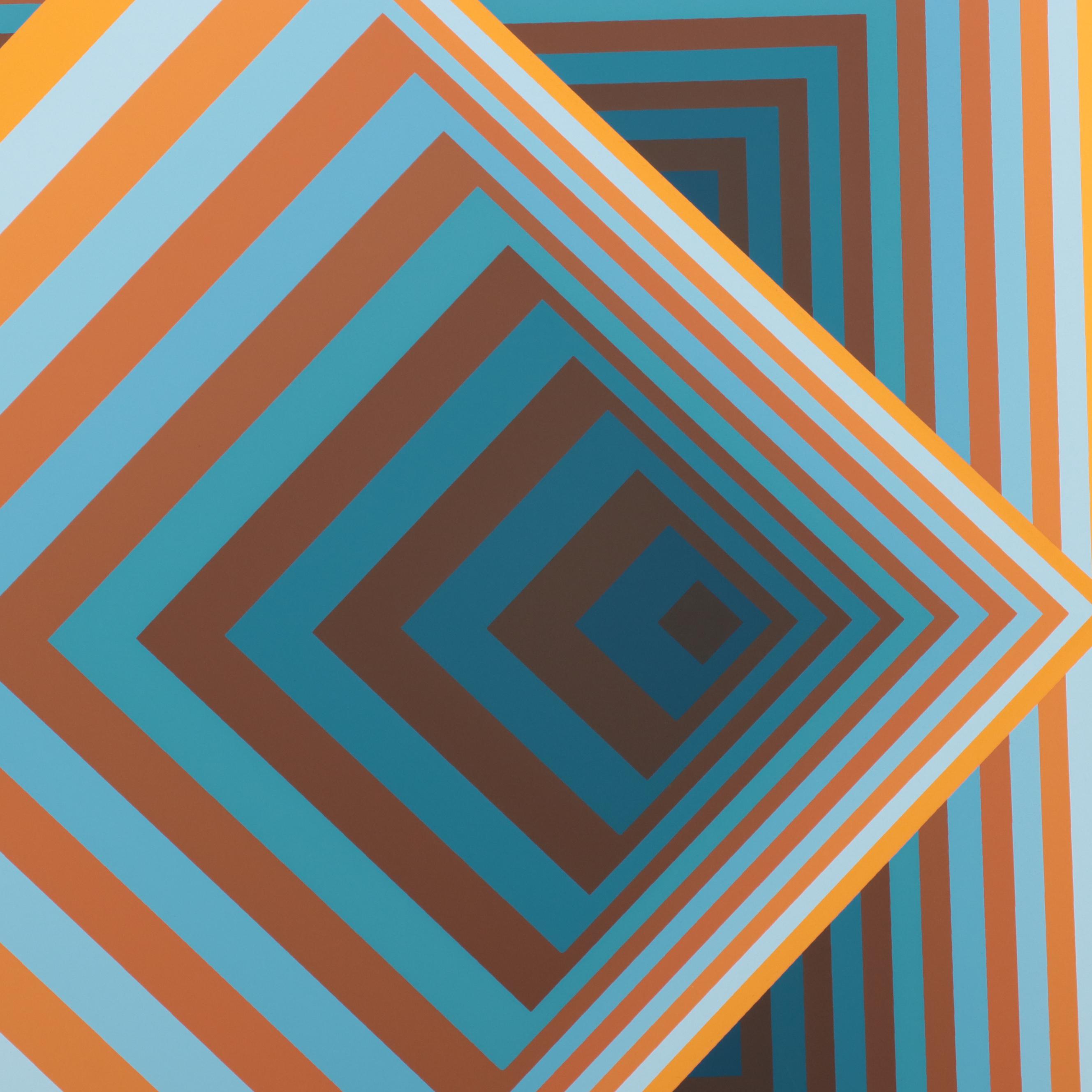 Jurgen Peters Op Art Serigraph "Pyramidal Contrast," 1981